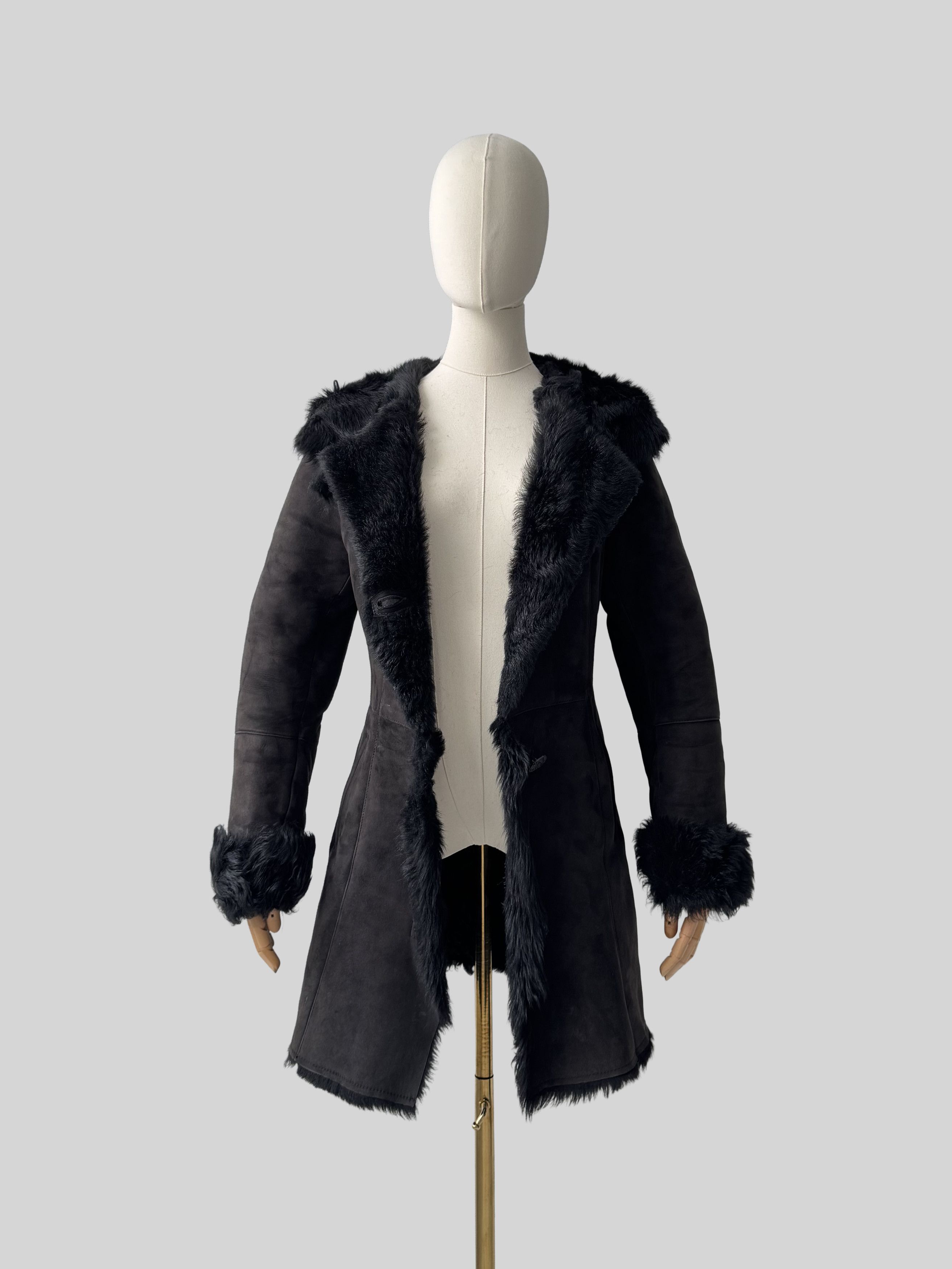 Vintage Vintage Real Sheepskin Hooded Coat (D10)(D15) Size XS / US 0-2 / IT 36-38 - 4 Thumbnail