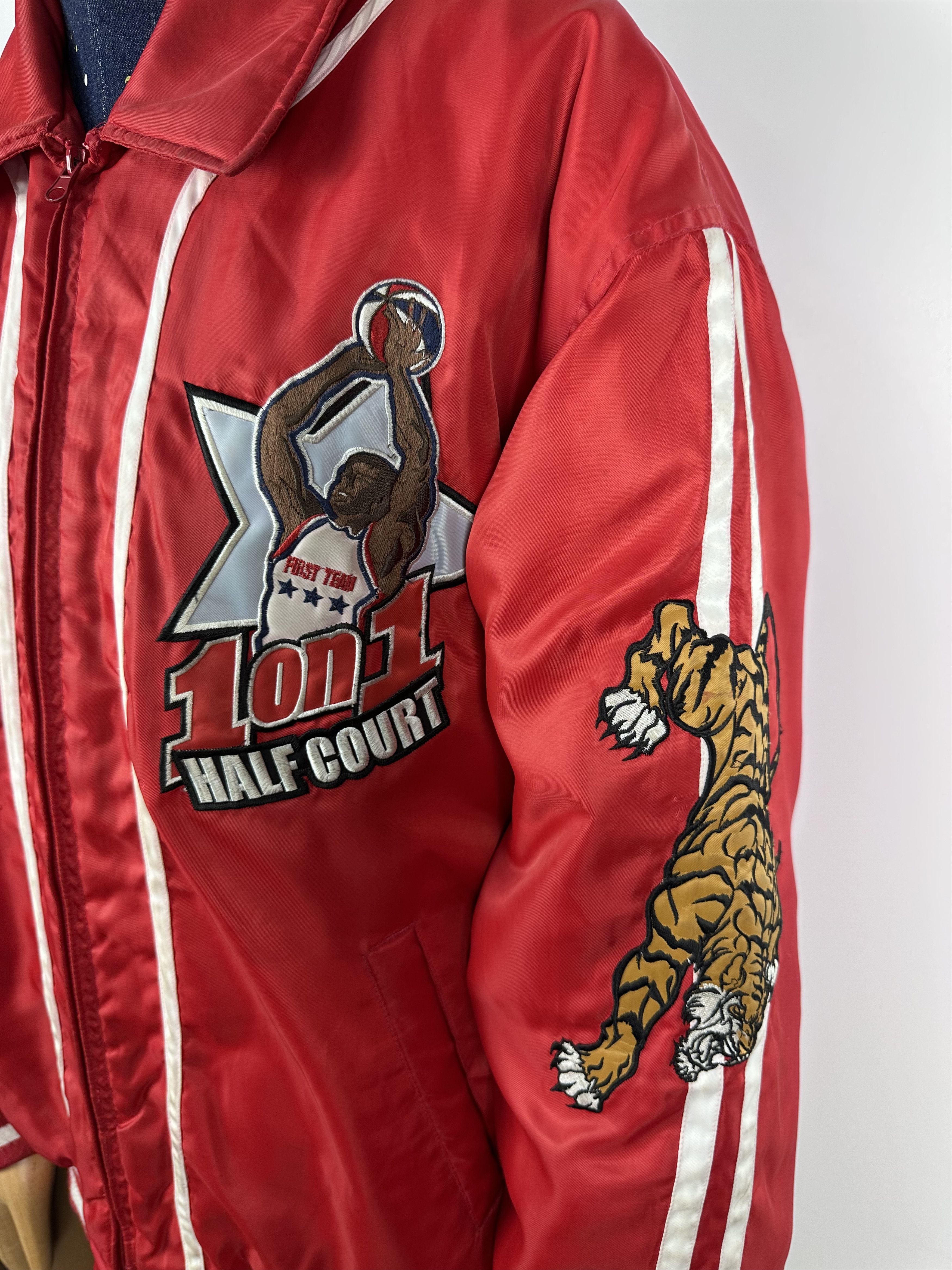 NBA × Vintage Vintage Raw Blue 1on1 Basketball Bomber Jacket NBA Red Mens Size US XL / EU 56 / 4 - 5 Thumbnail