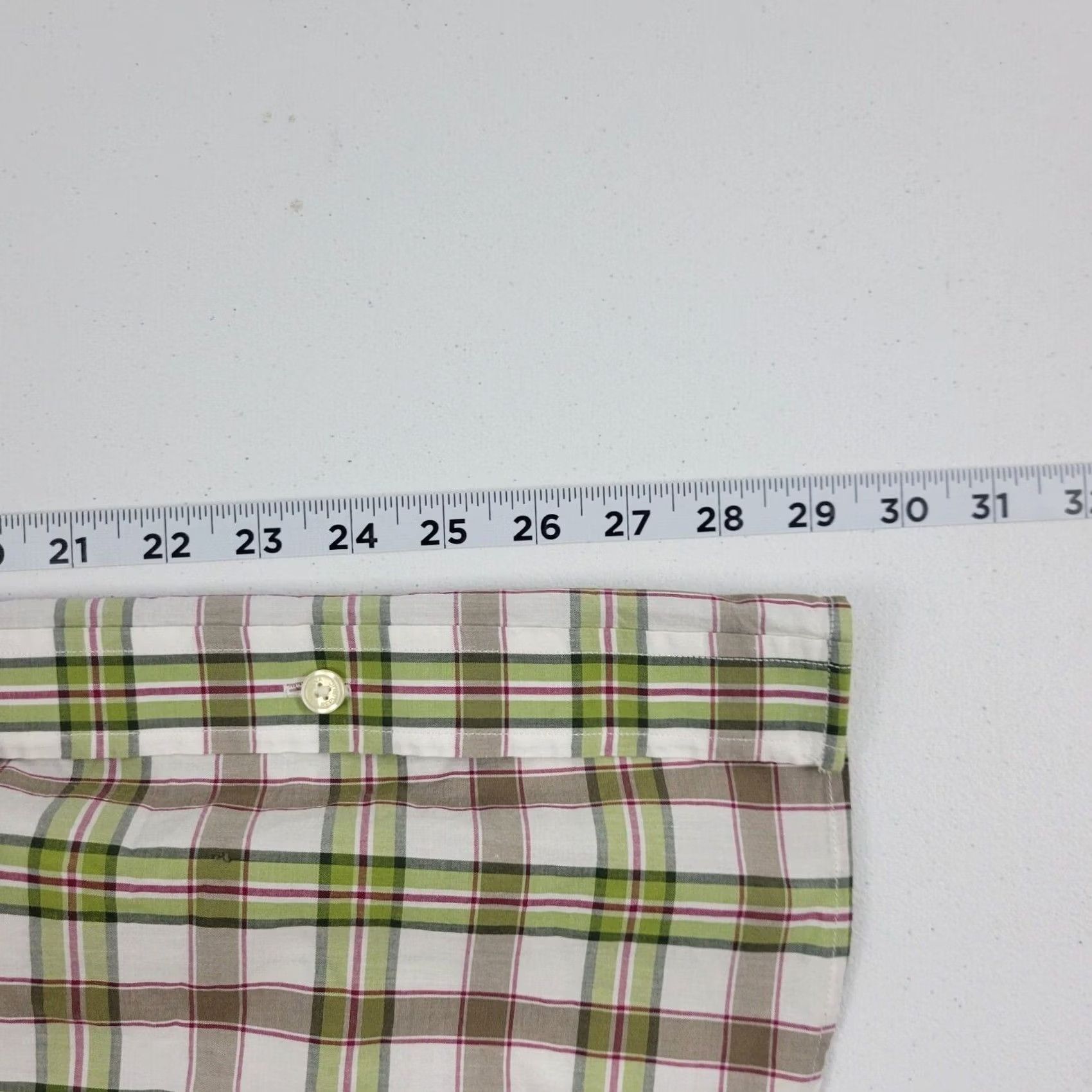 Banana Republic Banana Republic Dress Shirt Green Plaid Long Sleeve 14 14.5 Mens Regular Button-Front Shirt Size 40R - 7 Thumbnail