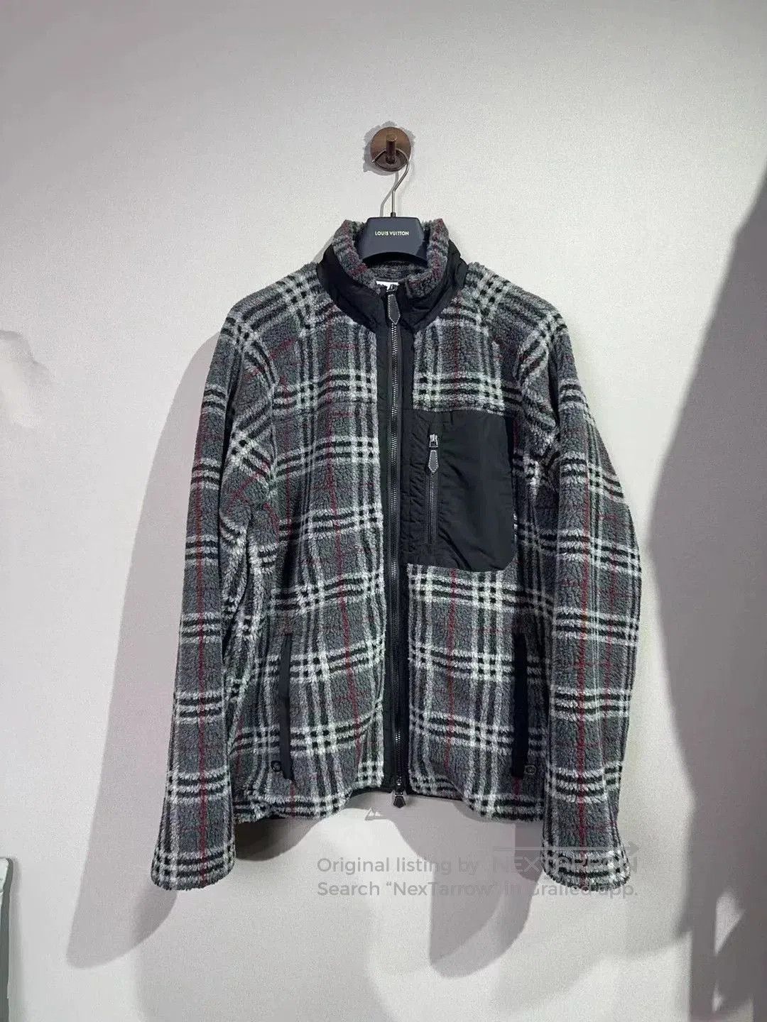 Burberry Plaid Fleece Teddy Coat.