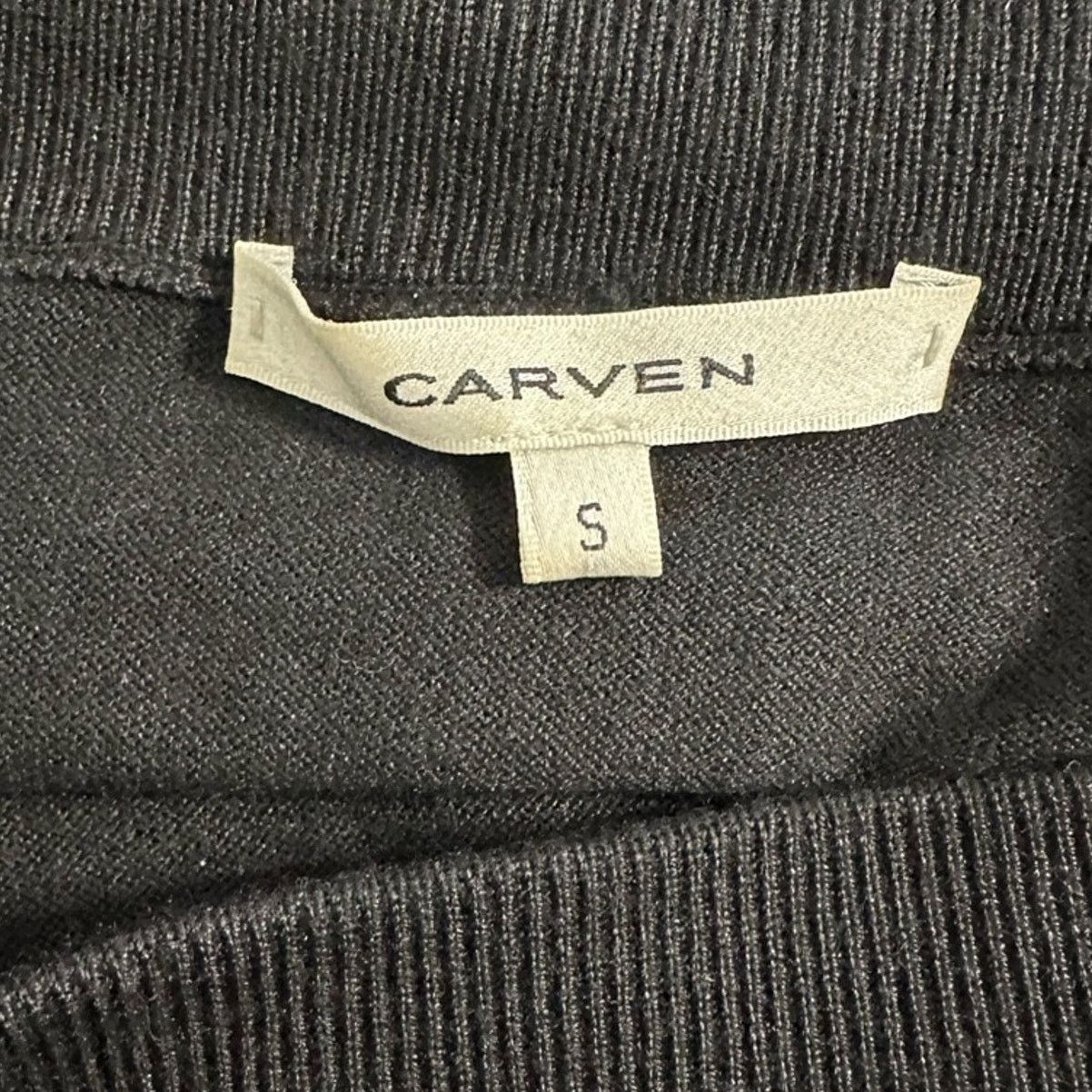 Carven Y2K Knit Pencil Skirt Black sz S Gathered Side Knee Length Size 27" / US 4 / IT 40 - 3 Thumbnail