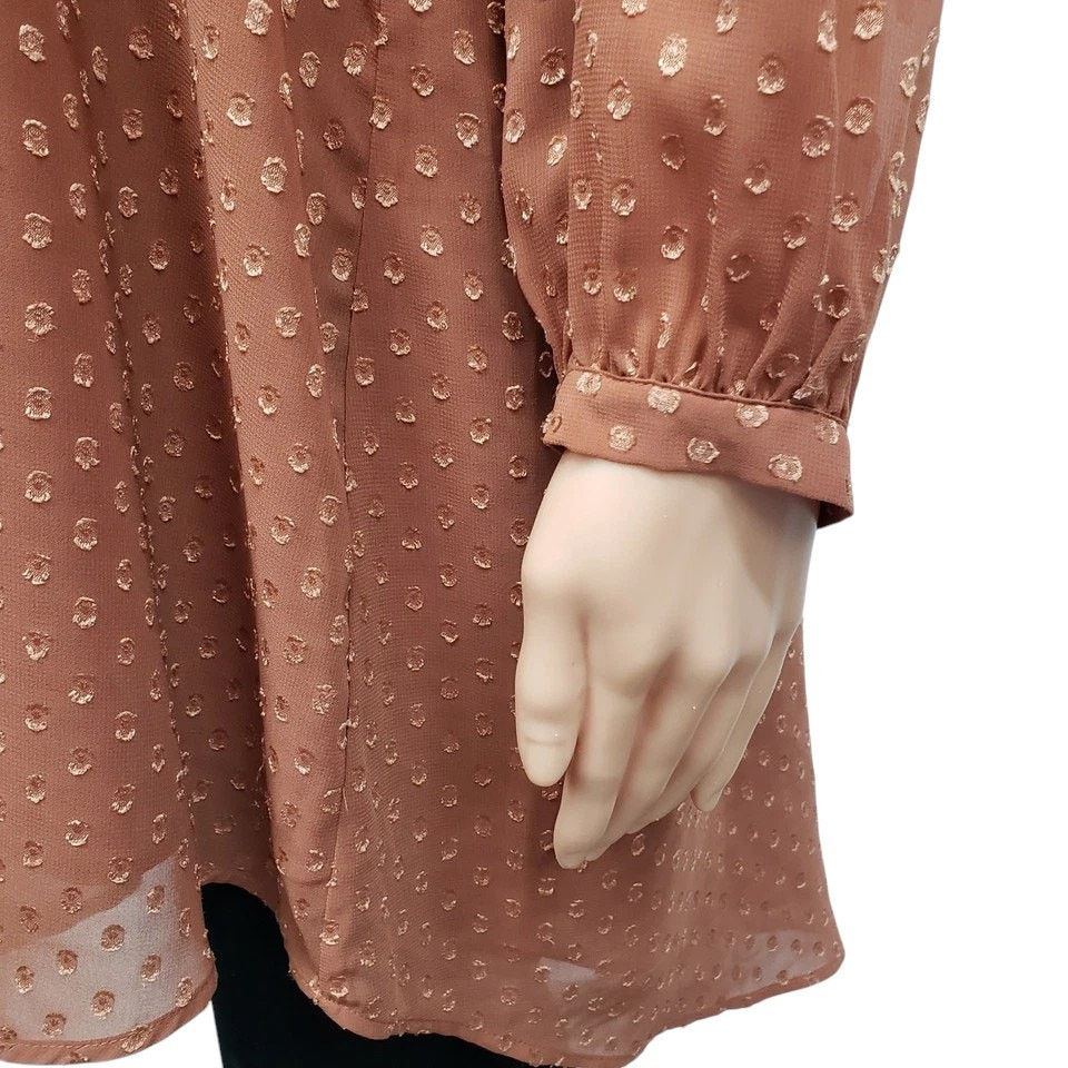 Other DR2 BY DANIEL RAINN Plus Size 2X Swiss Dot Tie Neck Blouse Size XXL / US 16-18 / IT 52-54 - 8 Thumbnail