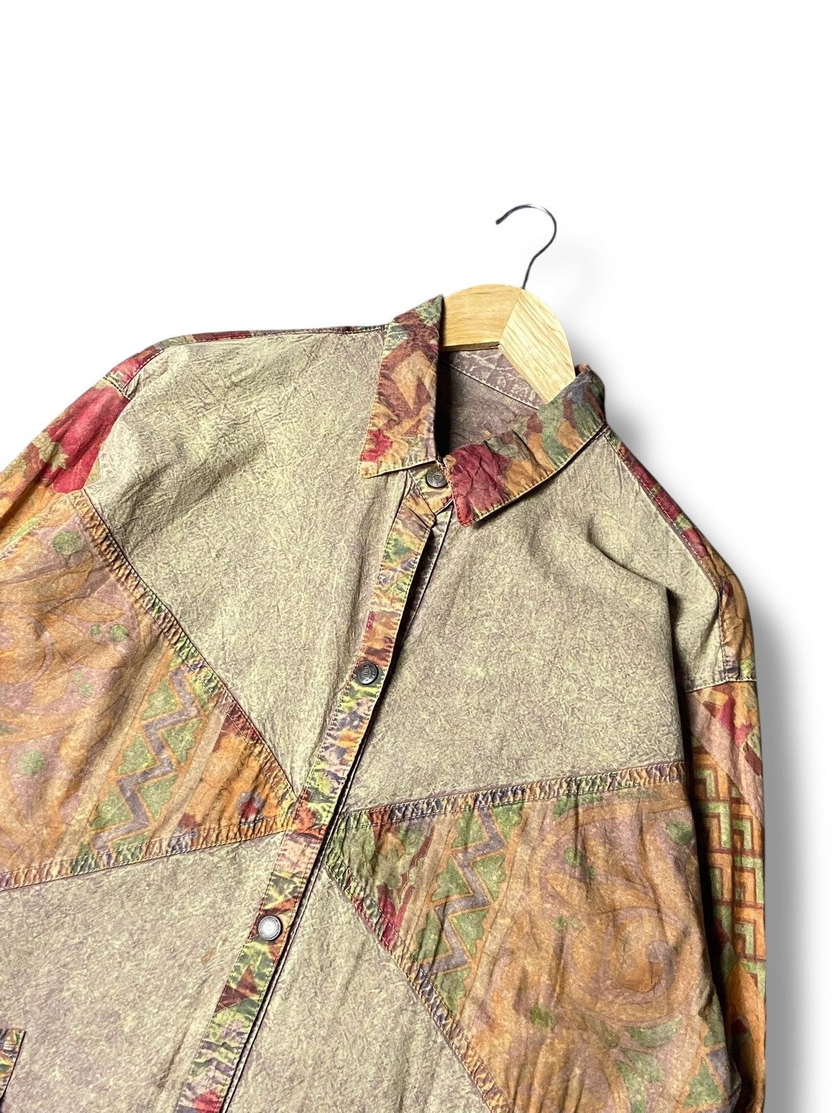 Japanese Brand Olympic Seoul Unique Patchwork Abstract Shirt Jacket (163) Size US M / EU 48-50 / 2 - 4 Thumbnail