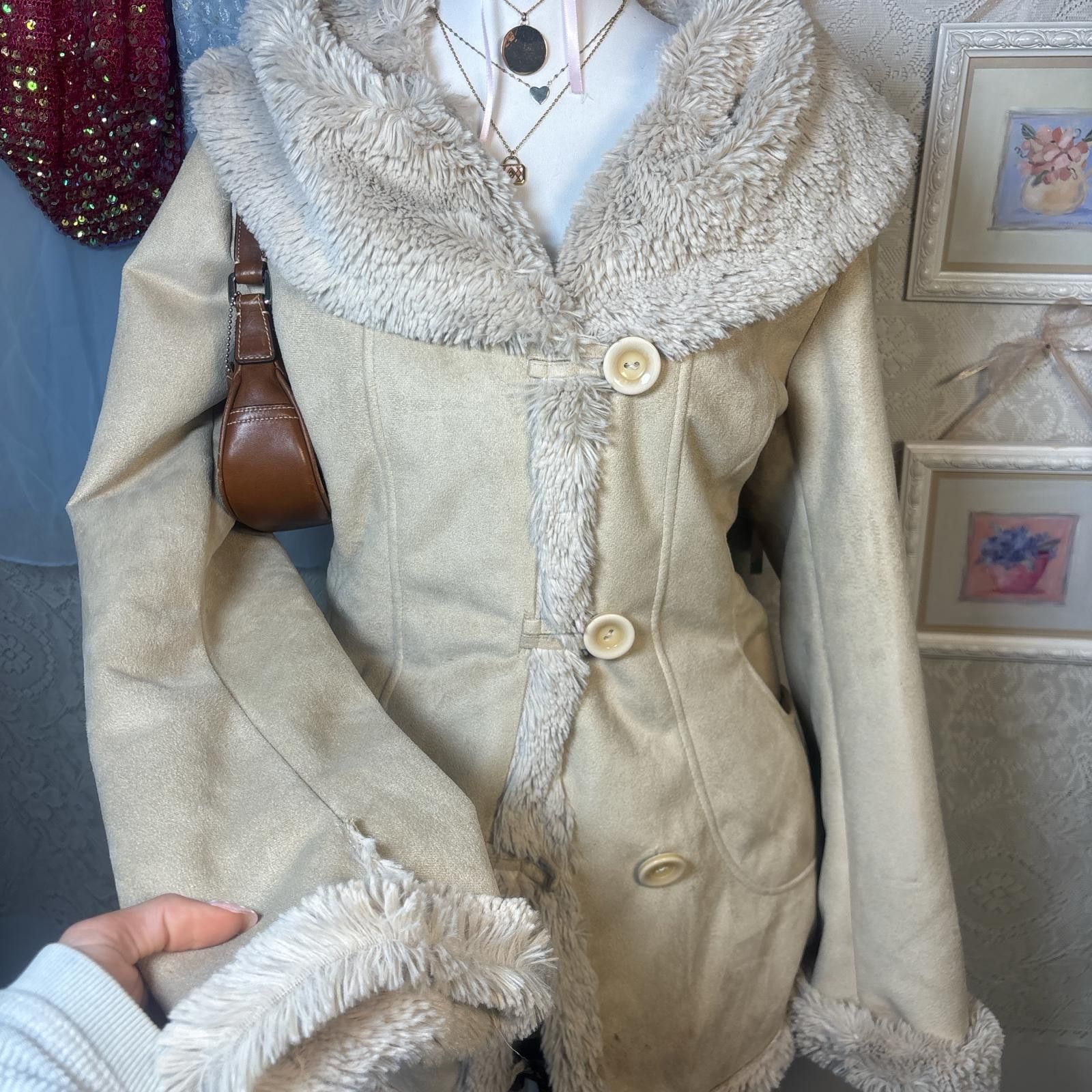 Jones New York vintage fur penny lane soft cozy jacket Size L / US 10 / IT 46 - 2 Thumbnail