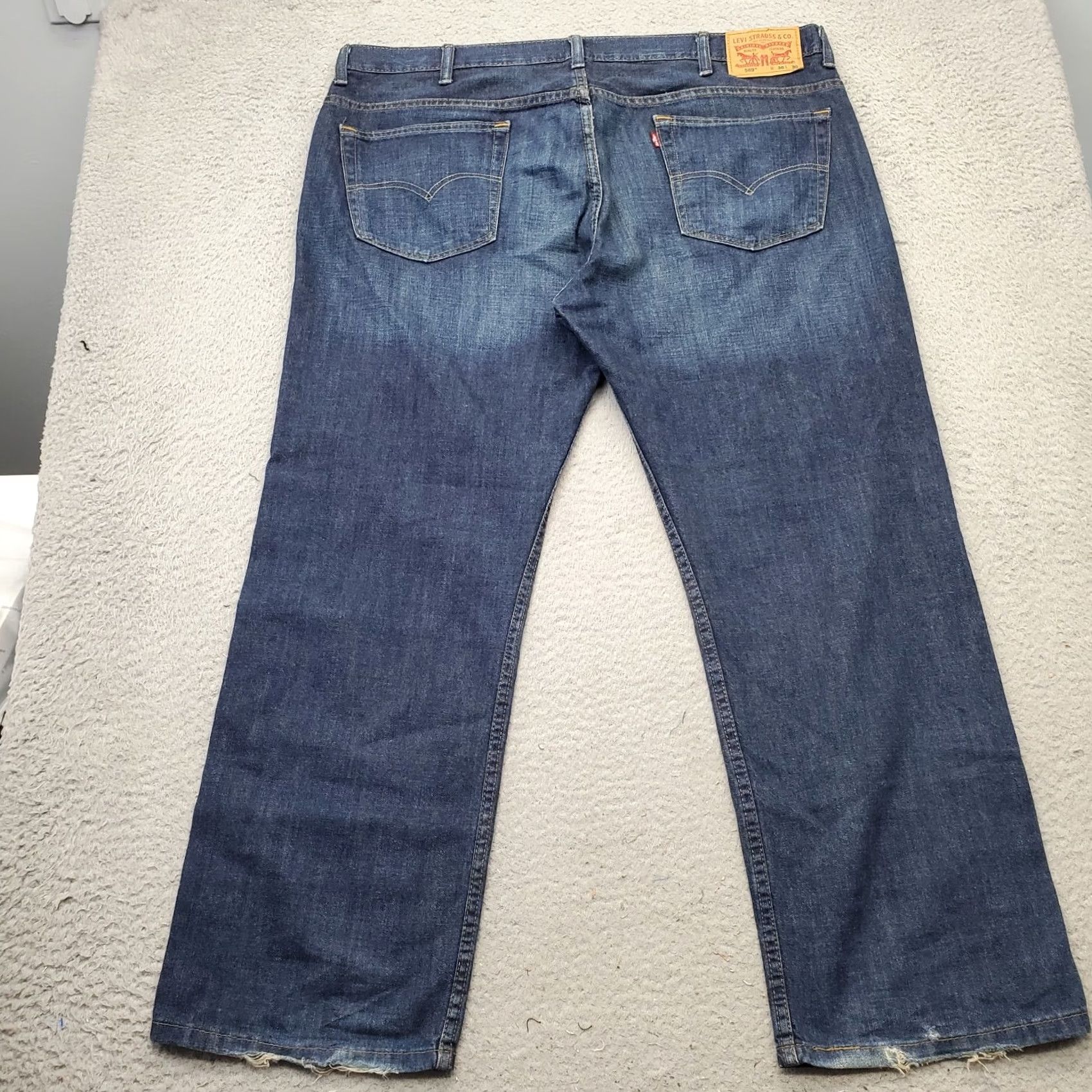 Levi's Levi's 569 Wide Leg Jeans Mens 38/30 Blue Denim Solid High Waist Red Tab Jeans Mens Size US 38 / EU 54 - 2 Thumbnail