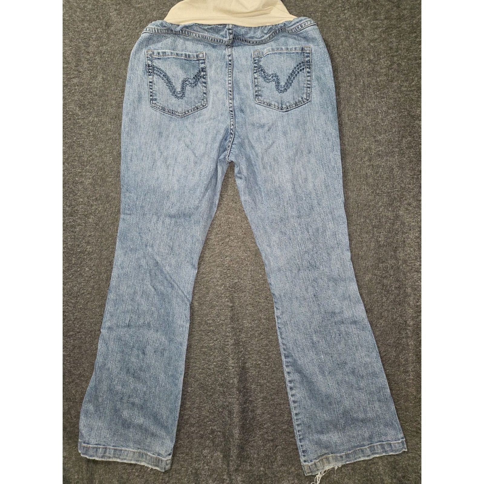 Vintage VINTAGE? No. Motherhood Maternity Jeans Womens L Light Blue Over Belly Bootcut Stretch Denim Shirt? Size 36" / US 14 / IT 50 - 6 Thumbnail