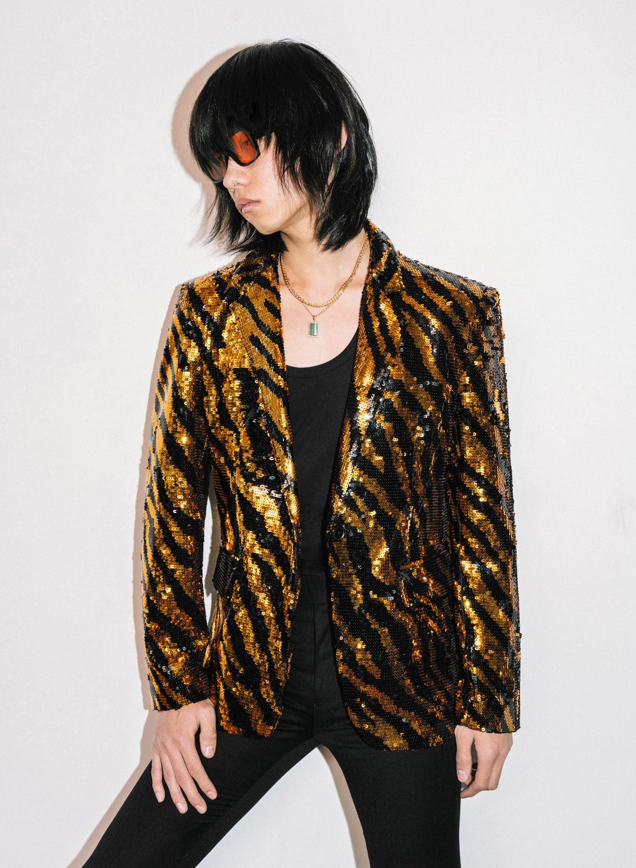 Phix Clothing Phix Lorenzo Sequin Biker Jacket – Tiger Print Size US XS / EU 42 / 0 - 1 Thumbnail
