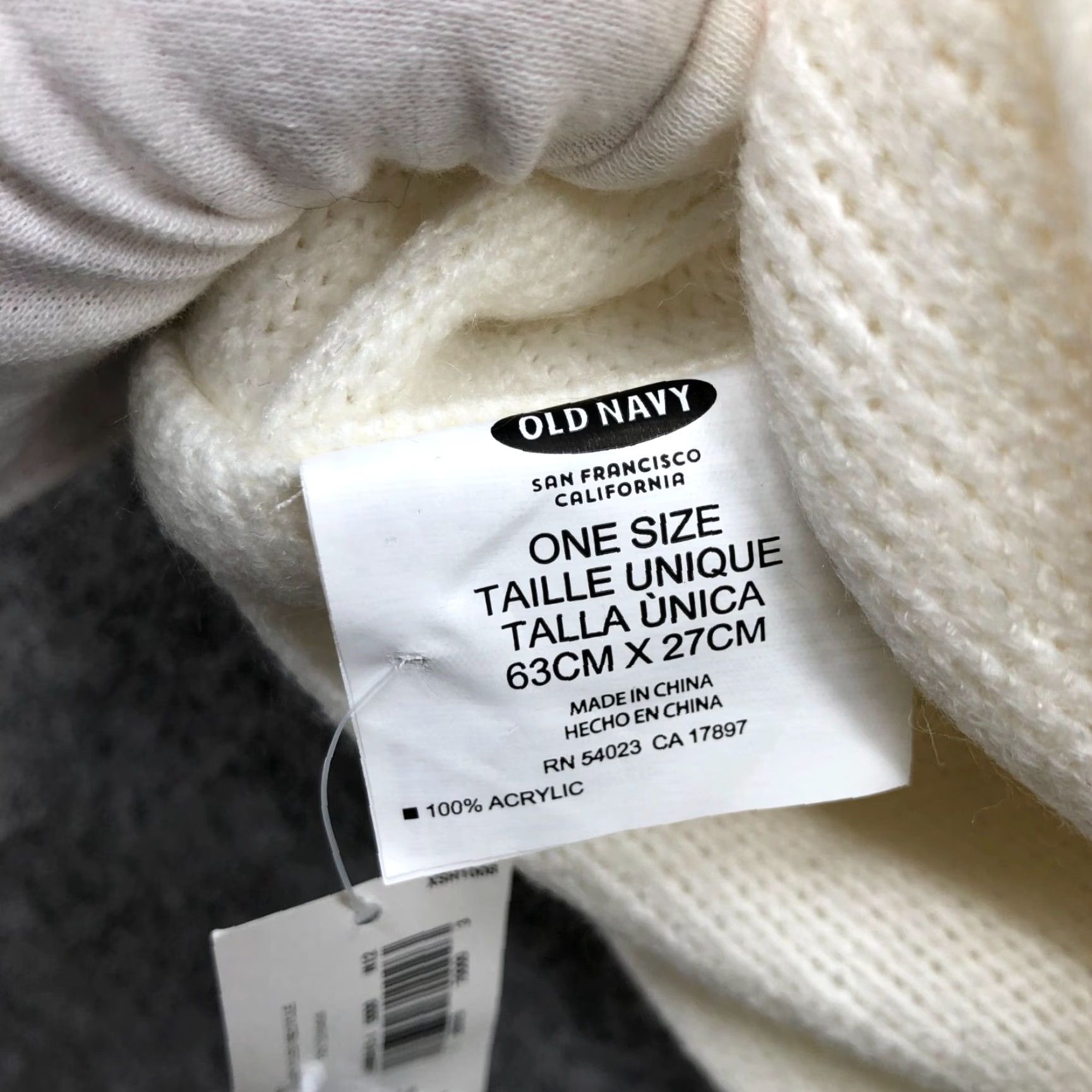 Old Navy VINTAGE Old Navy Knit Infinity Scarf Ivory Women's Ribbed Fall Winter Holiday Size ONE SIZE - 5 Thumbnail