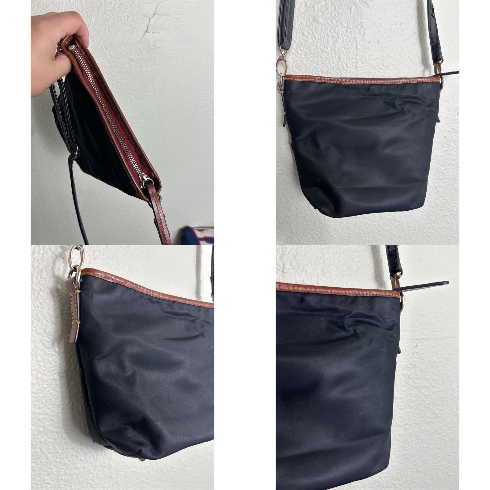 Dooney & Bourke Dooney & Bourke Shoulder Bag Small Black Polyester Leather Trim Womens Size ONE SIZE - 10 Thumbnail