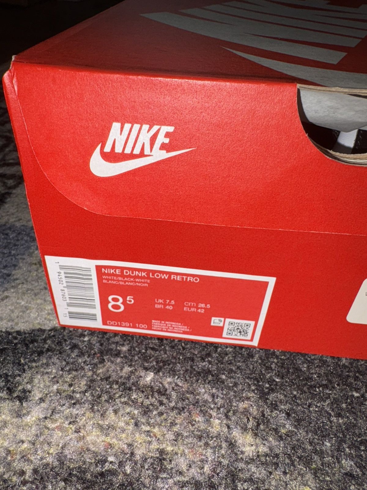 Nike Nike Dunk Low Retro White Black Panda Size US 8.5 / EU 41-42 - 4 Thumbnail