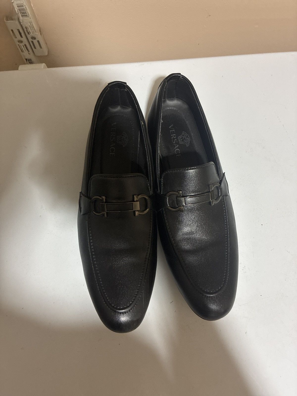Versace Versace Black Leather Loafers Size US 11 / EU 44 - 1 Thumbnail