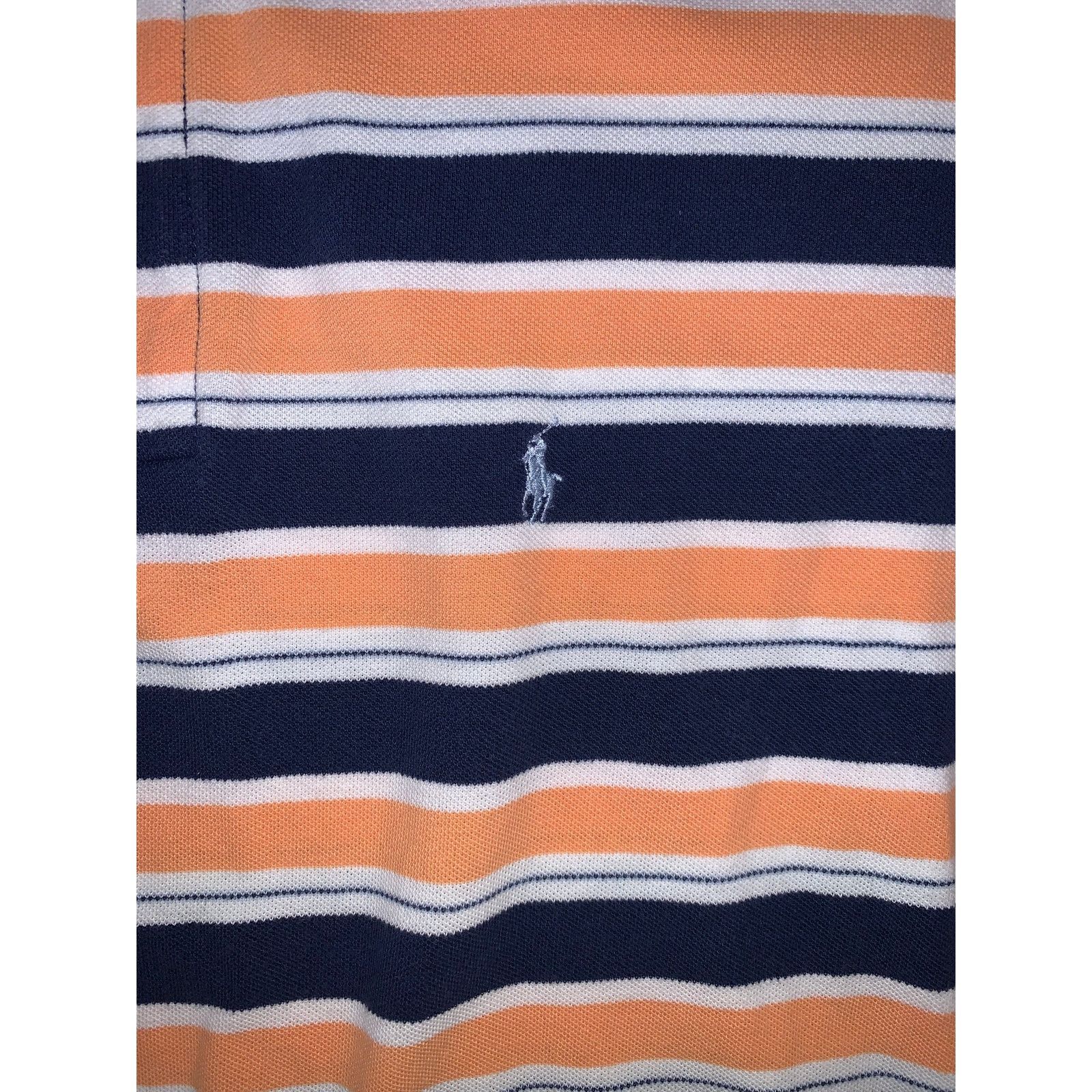 Polo Ralph Lauren × Vintage Polo Ralph Lauren Striped Polo Shirt XL Navy Orange White Size US XL / EU 56 / 4 - 4 Thumbnail