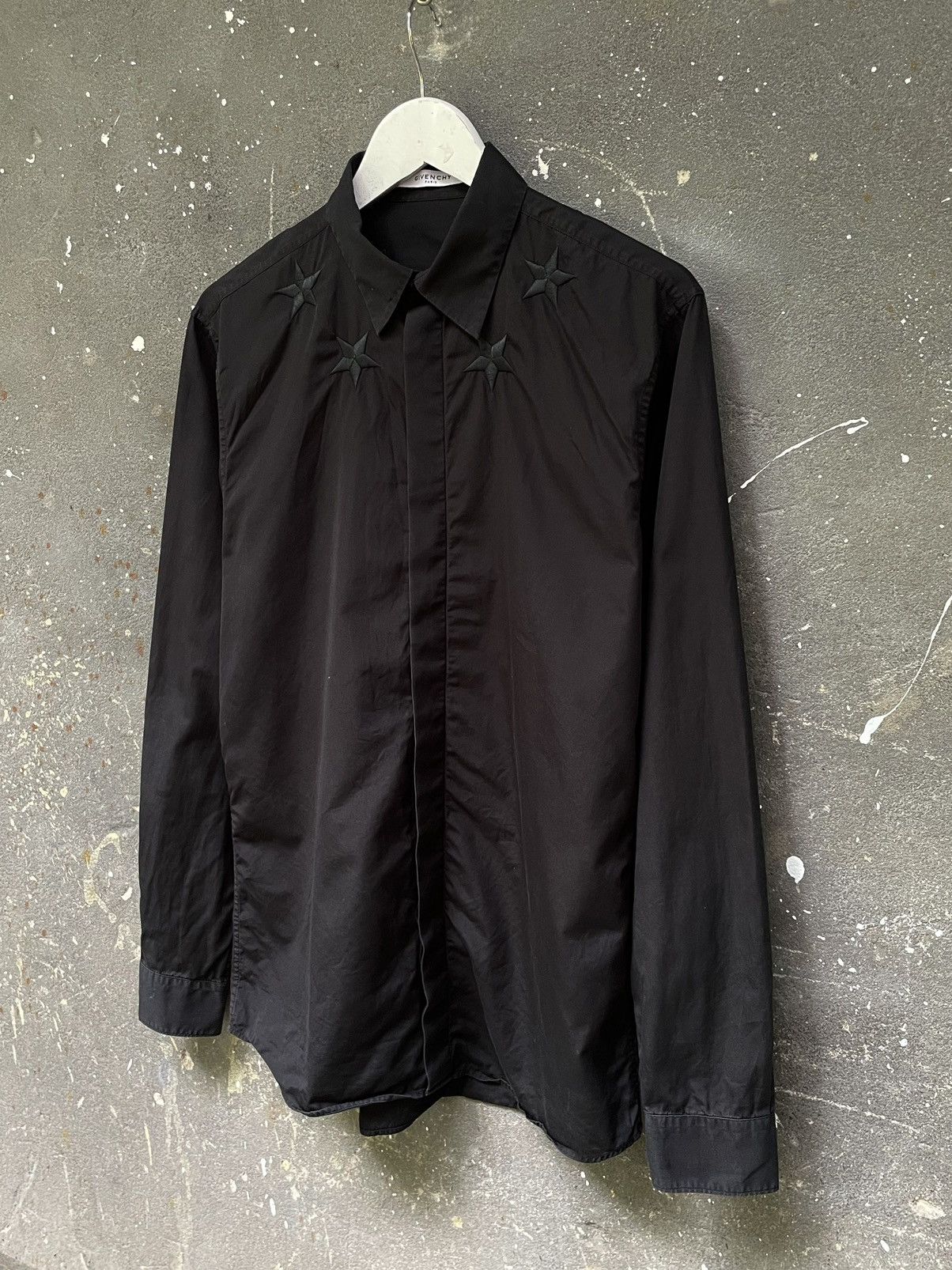 Givenchy Black Star Embroidery Shirt Button Up