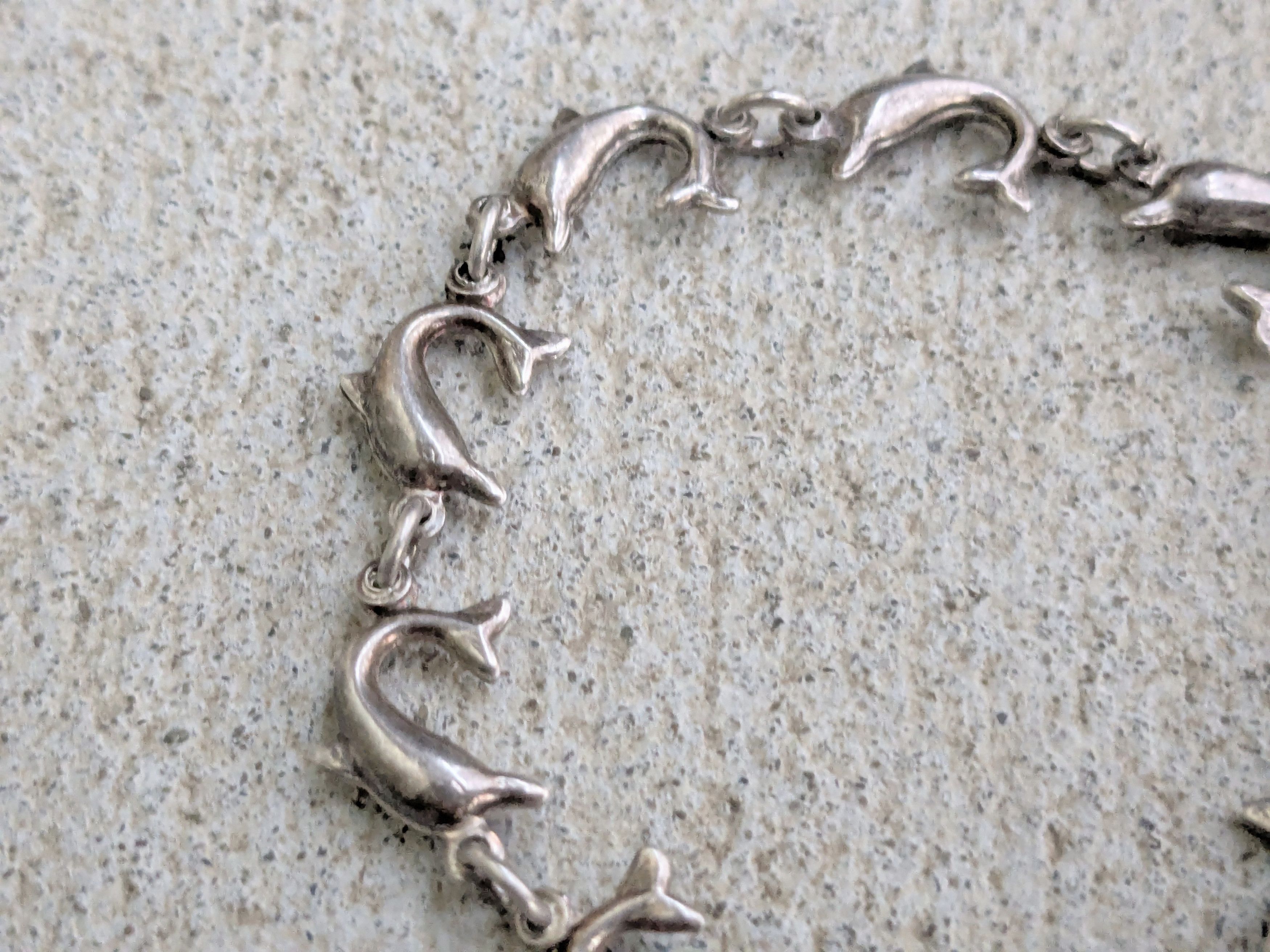 Jewelry × Vintage Vintage Sterling Silver Bracelet Dolphin 7.25" Animal Y2K Size ONE SIZE - 4 Thumbnail