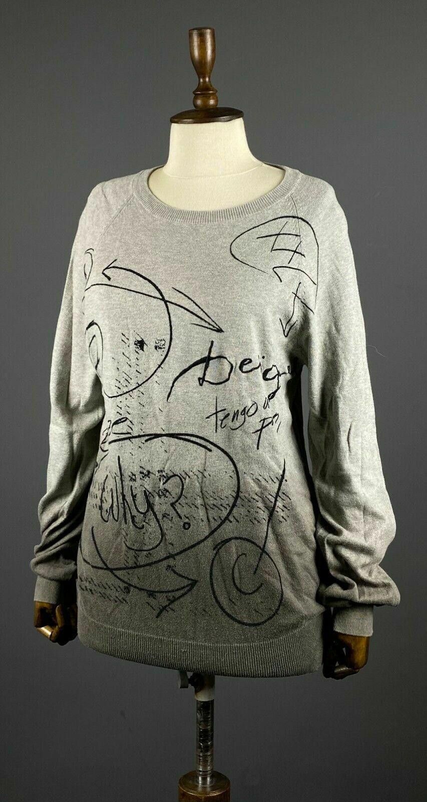 Desigual Ladies Desigual Why Grey Crew Neck Jumper Sweater Size L Size L / US 10 / IT 46 - 1 Thumbnail