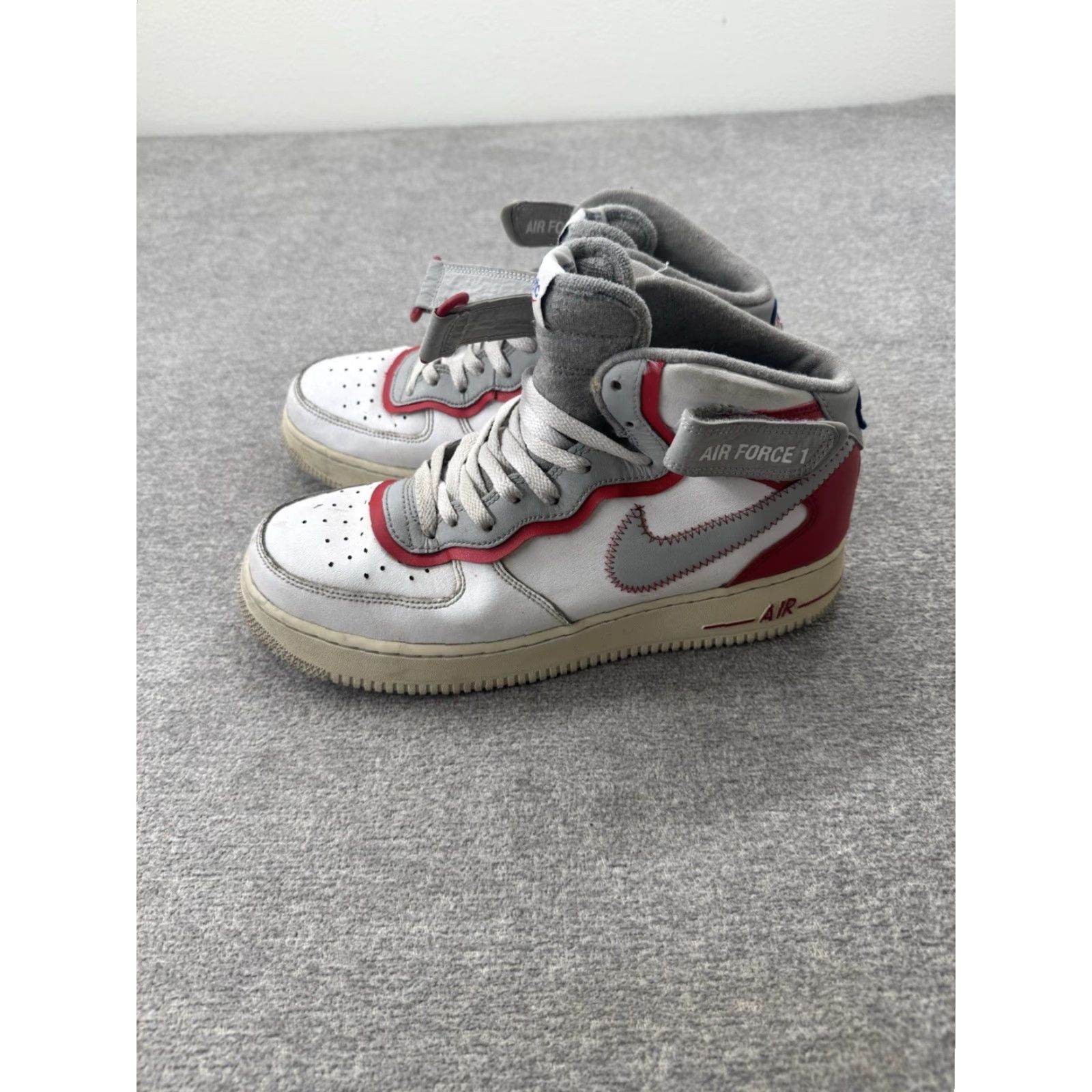 Nike Nike Air Force 1 Mid 07 LV8 "Athletic Club" White-Grey-Red Sz 9 DH7451-100 Shoe Men Casual Leather Rubber Mid Top Sneaker 2022 Size US 8 / EU 41 - 4 Thumbnail