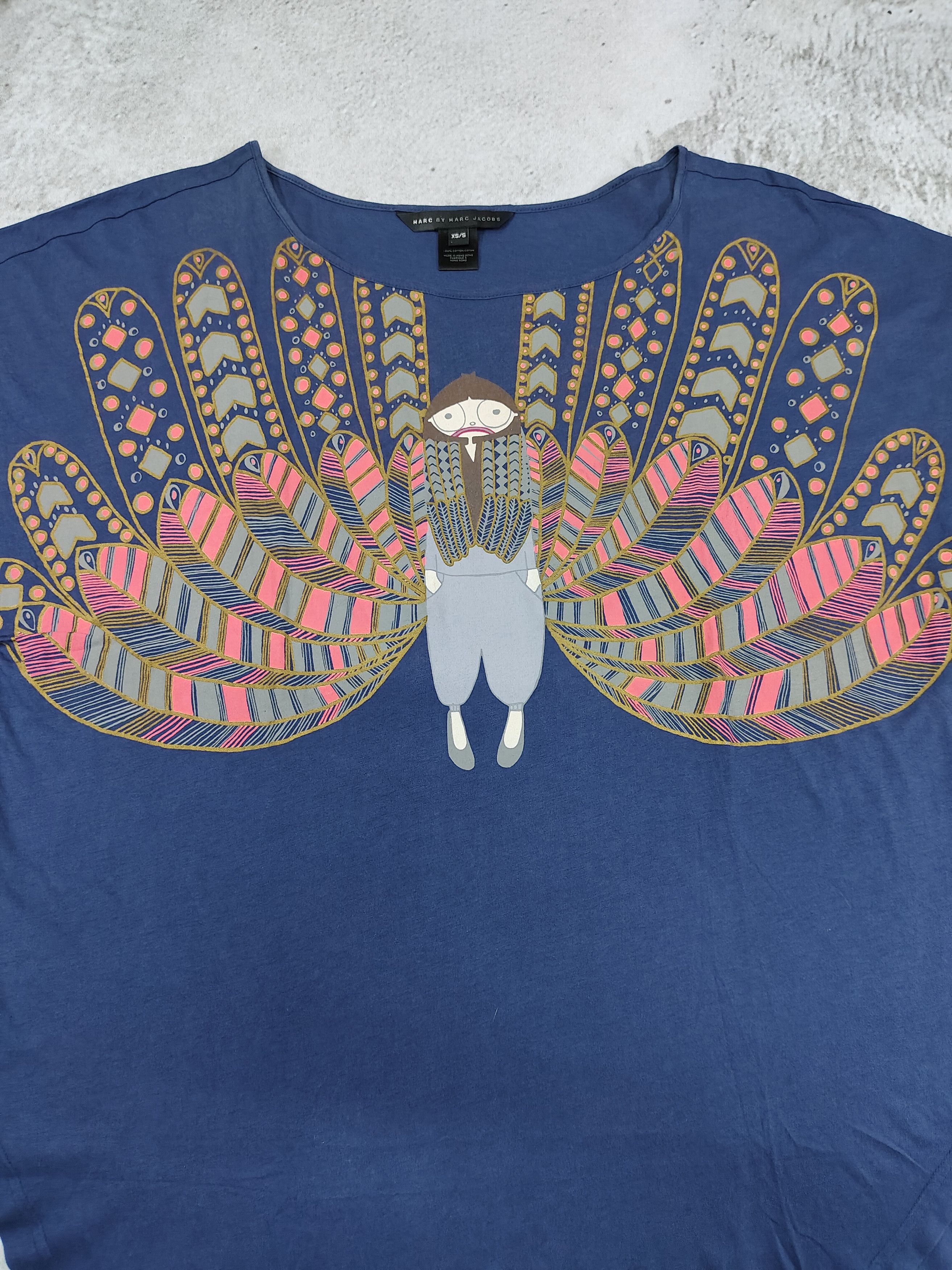 Marc by Marc Jacobs Marc Jacobs- Tribal Folk Surreal Character Wing Graphic Top Size M / US 6-8 / IT 42-44 - 7 Thumbnail