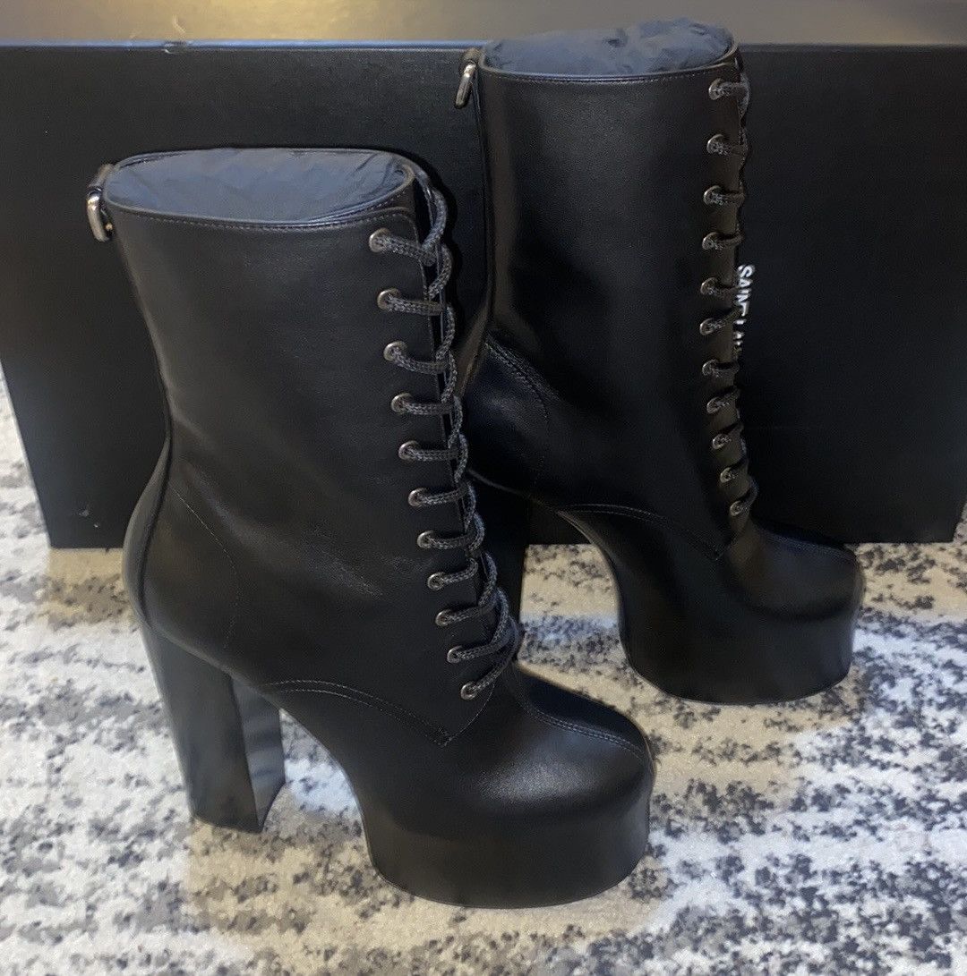Saint Laurent Paris Saint Laurent Cherry Lace-up Platform Bootie size 39 Size US 9 / IT 39 - 3 Thumbnail