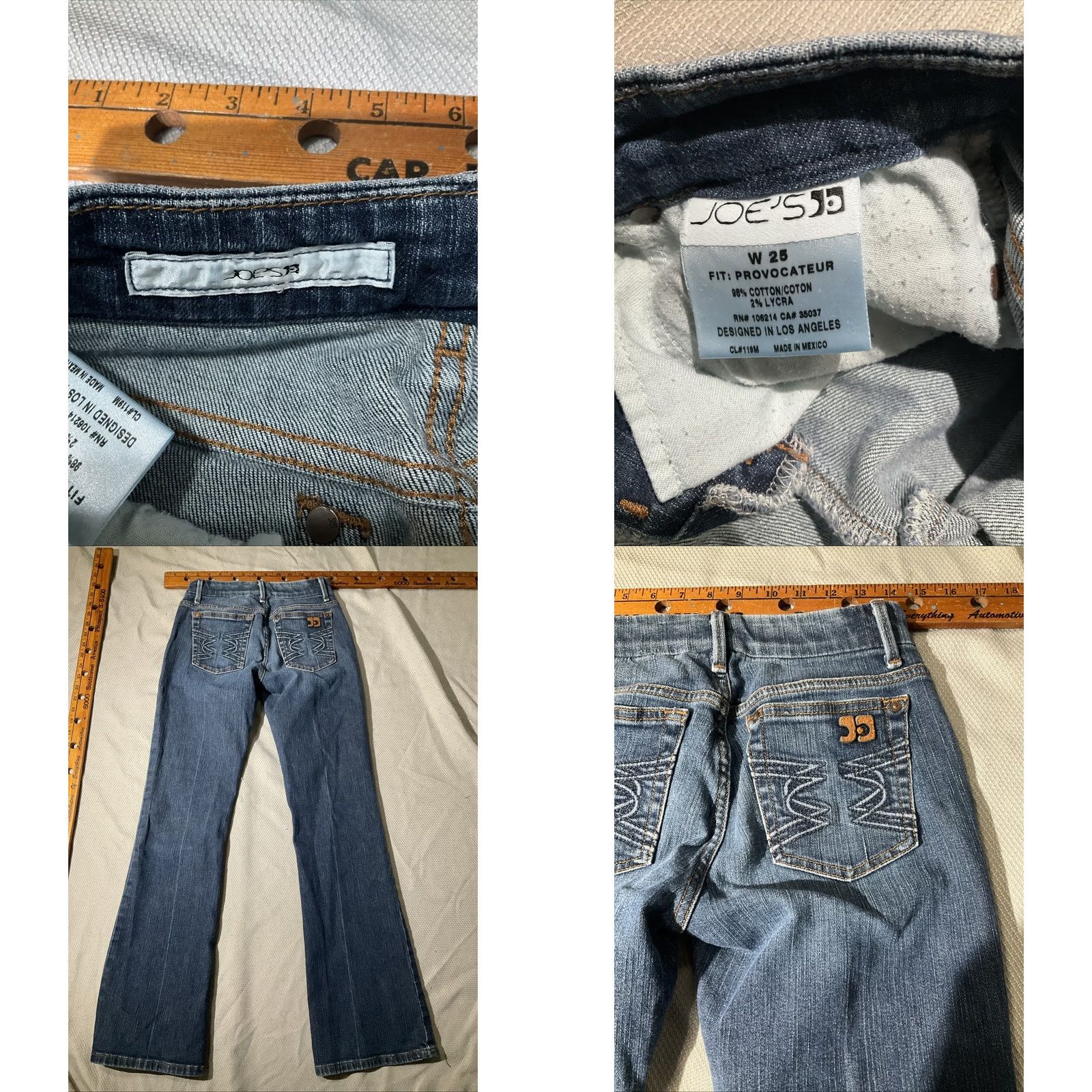 Vintage Joes Jeans Womens Bootcut Jeans Provocateur Denim Pants 25 Blue 5-Pocket Regular Inseam 30” Size 42" / US 20 - 9 Thumbnail