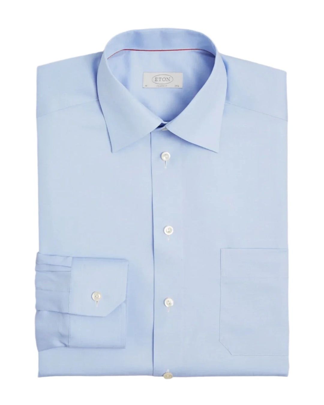 Eton Eton Mens Light Blue Classic Fit Long Sleeve Button Up Shirt Size US M / EU 48-50 / 2 - 1 Thumbnail