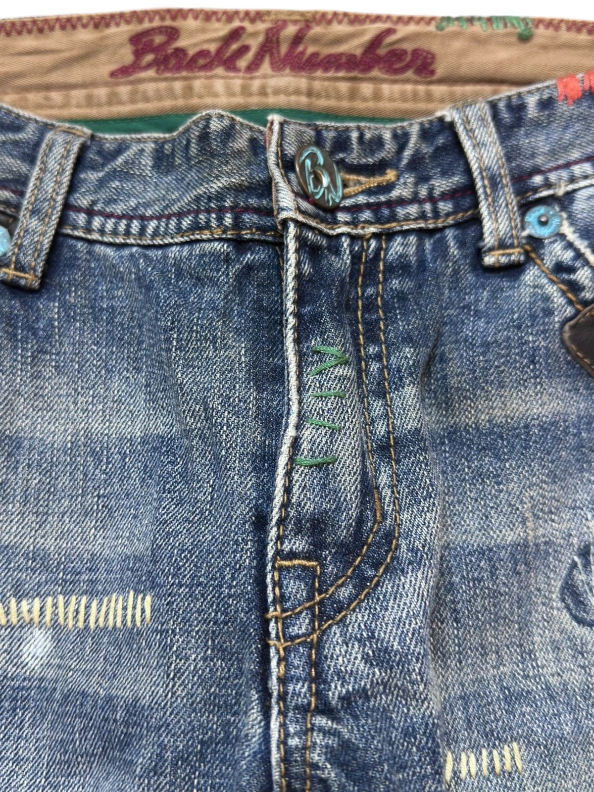 If Six Was Nine Vintage Back Number Flare Sashiko Boro Denim Size US 30 / EU 46 - 5 Thumbnail