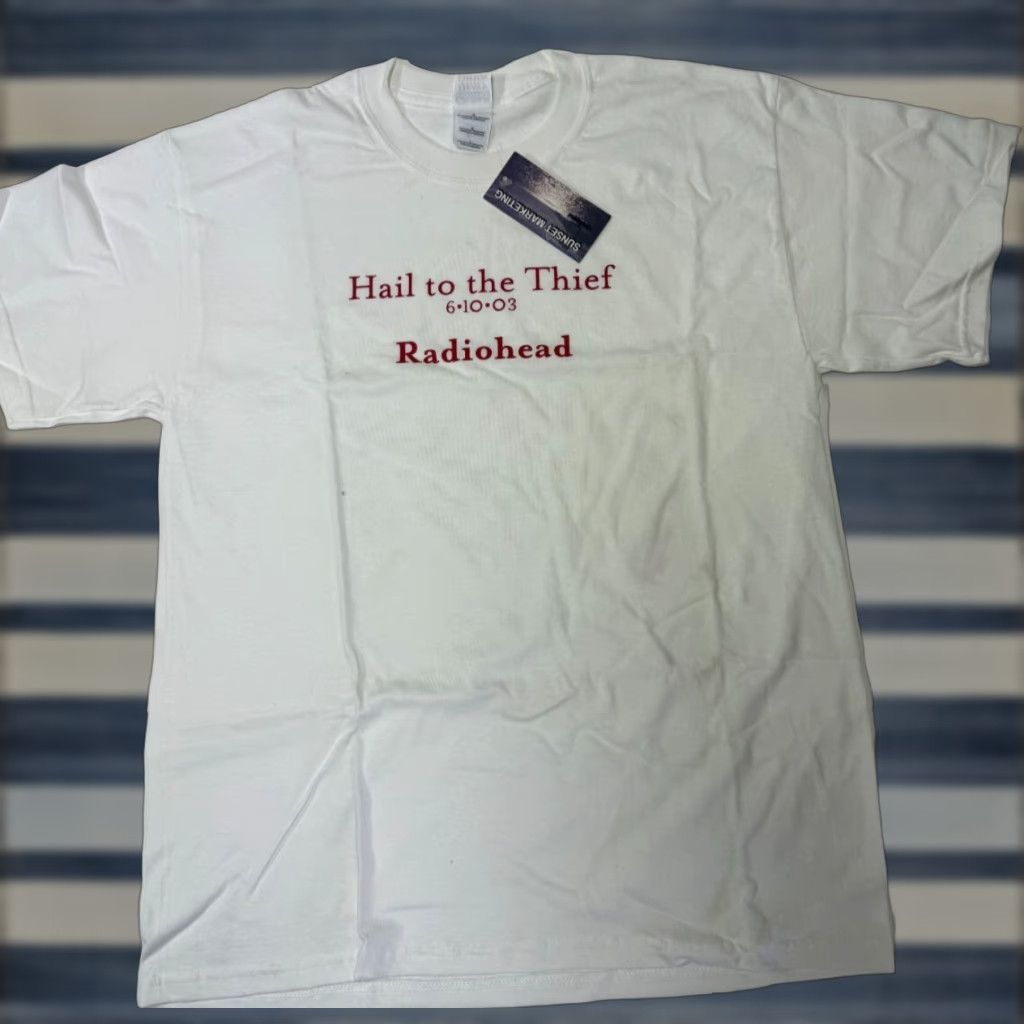 Gildan VINTAGE Radiohead Hail to the Thief T-Shirt Mens Large White 90s Graphic Music Size US L / EU 52-54 / 3 - 1 Thumbnail