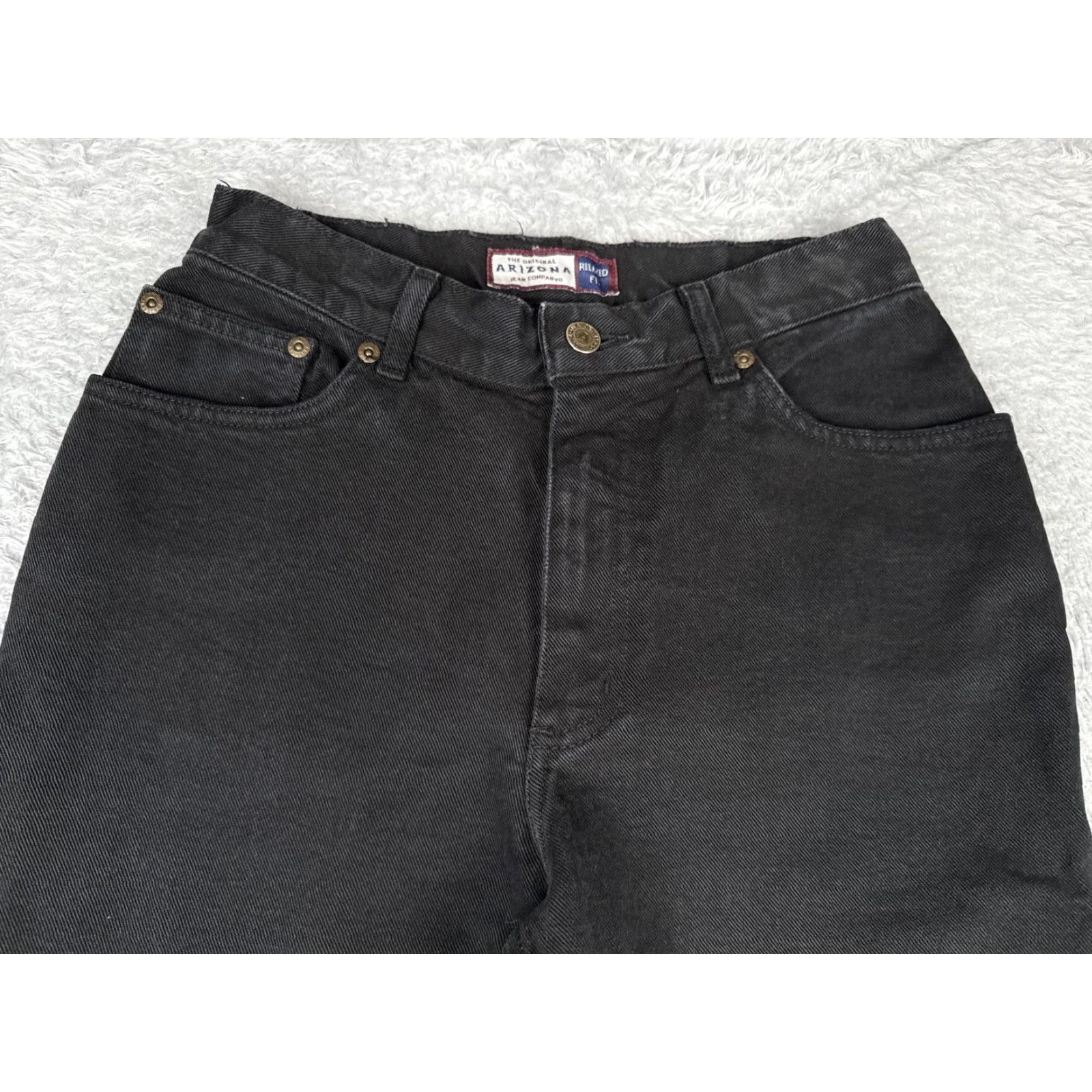 Vintage VINTAGE The Original Arizona Jean Co. Jeans Women 5-Pocket Den­im Black 100% Cotton Relaxed Straight 25x30 Adult Junior Size 9A Womens Size 30" / US 8 / IT 44 - 4 Thumbnail