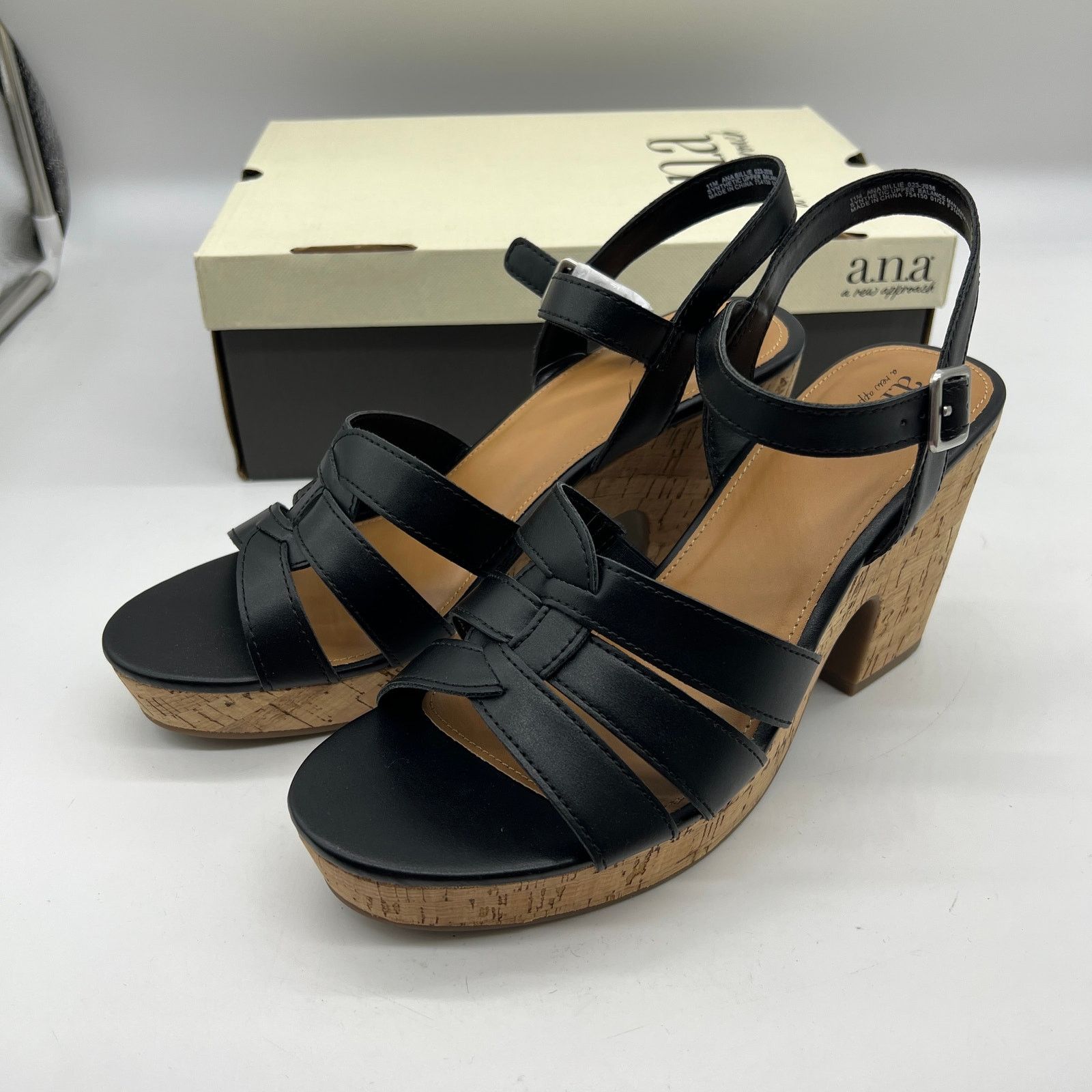 Other a.n.a Womens Billie Heeled Sandals Black Color Size 11M Size US 11 / IT 41 - 3 Thumbnail