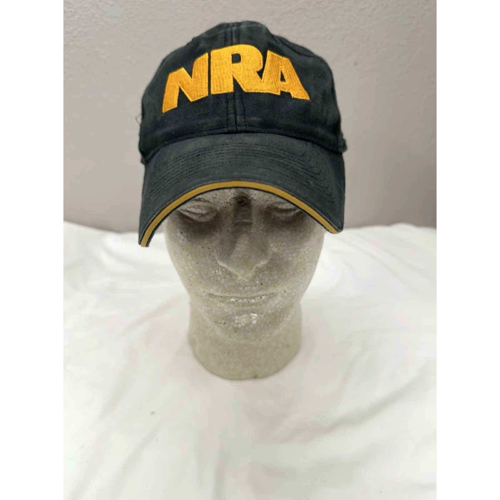 Vintage Unbranded NRA American Flag Baseball Hat Black Yellow Embroidered Adjustable Cap Boys Mens MLB Cap Size ONE SIZE - 2 Thumbnail