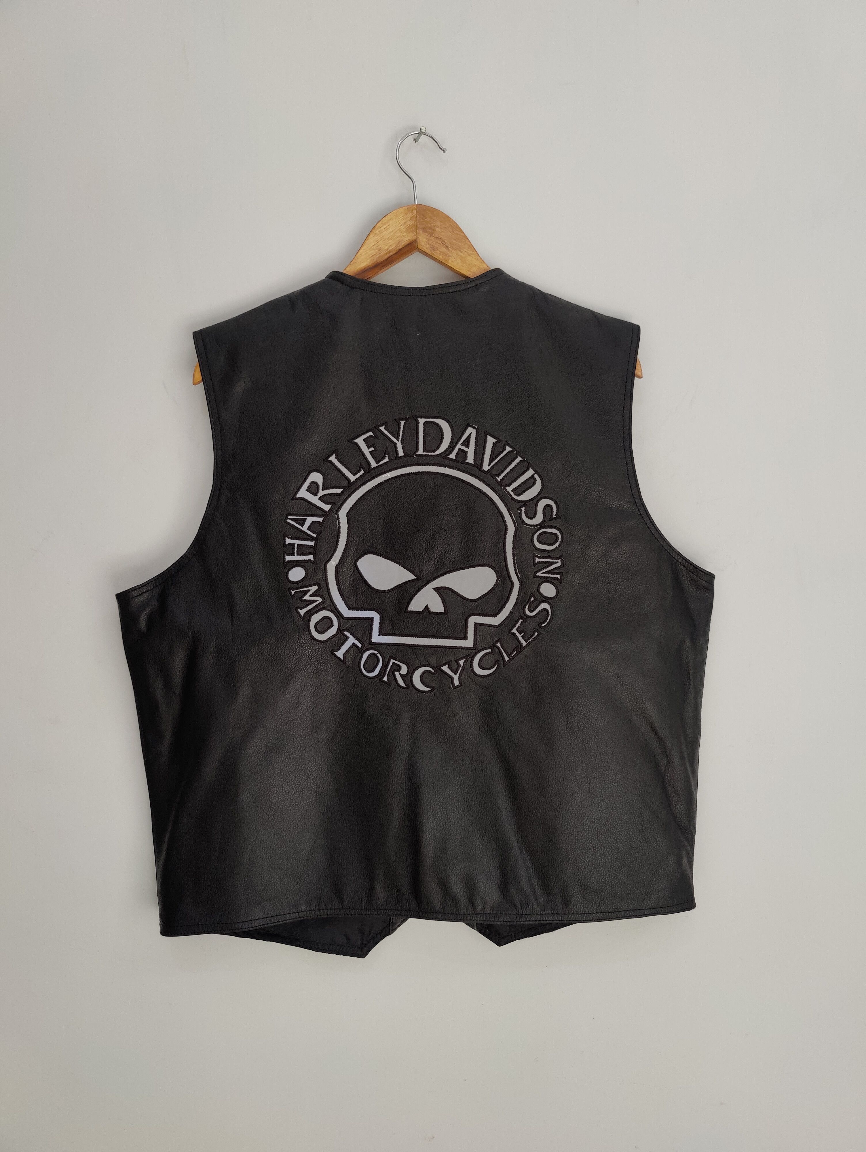 🔥💀 Harley Davidson 💀 Vintage Leather Vest RARE STREETWEAR
