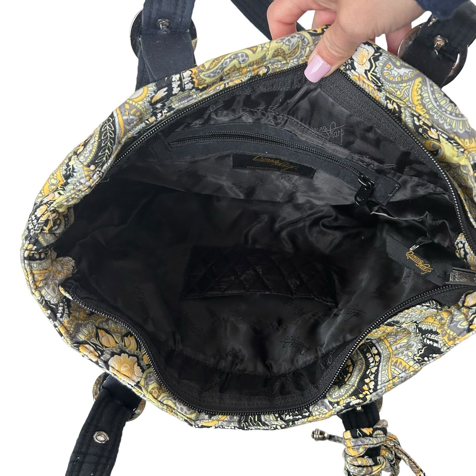 Other Donna Sharp Yellow Black Paisley Shoulder Bag Size ONE SIZE - 2 Thumbnail