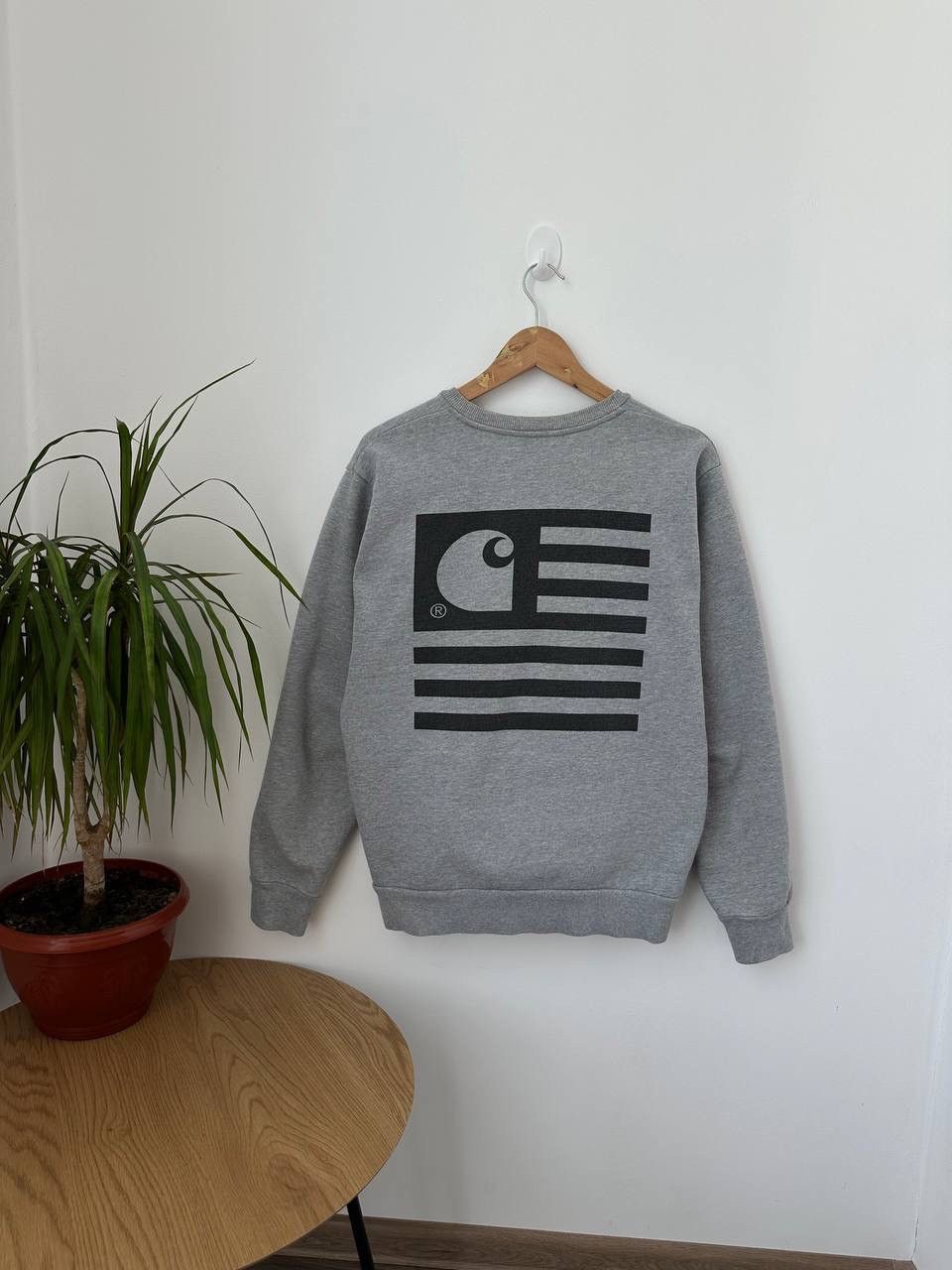 Carhartt × Carhartt Wip × Vintage Vintage Carhartt State Sweat Flag Gray Big Logo Sweatshirt Size US M / EU 48-50 / 2 - 8 Thumbnail