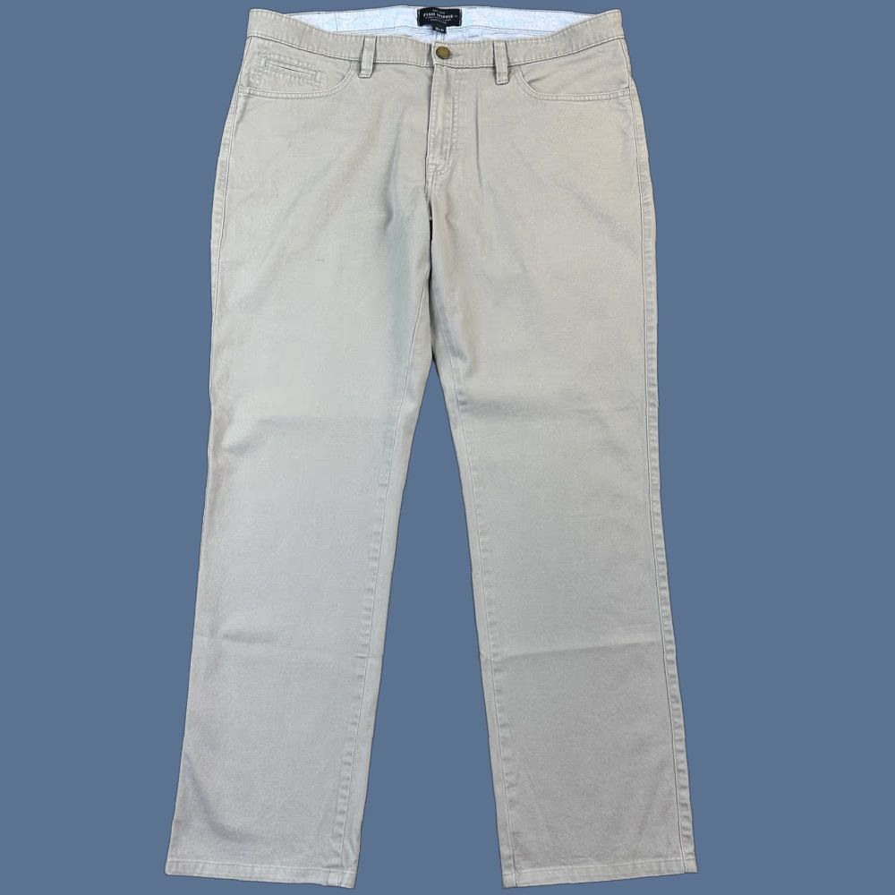 CO Fish Hippie Co Pants Mens 38x30 Gray Pima Cotton Stretch Chino Straight Casual Size US 38 / EU 54 - 1 Thumbnail