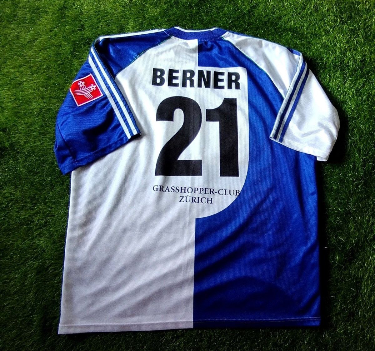 Adidas Grasshoppers Zurich 1999/2000 match worn shirt #21 Berner Size US XL / EU 56 / 4 - 2 Thumbnail