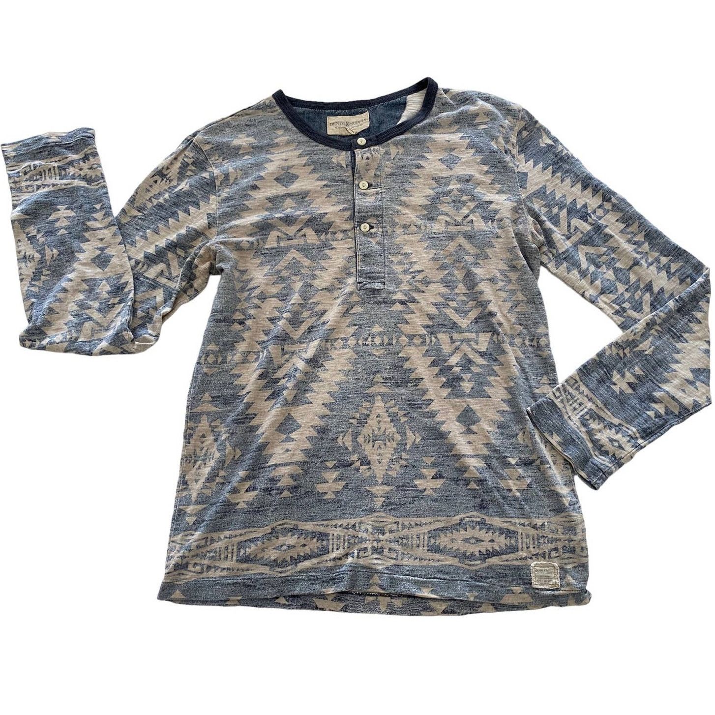 Ralph Lauren Vintage Ralph Lauren Denim & Supply Sweatshirt Tribal Henley Size S / US 4 / IT 40 - 3 Thumbnail