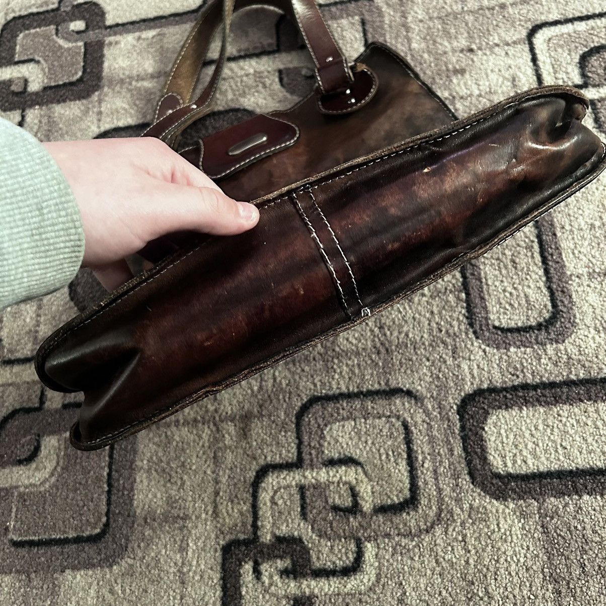 Designer × numero 10 Numero 10 Made in Italy Garment Dyed Paint Leather Hand Bag Size ONE SIZE - 8 Thumbnail