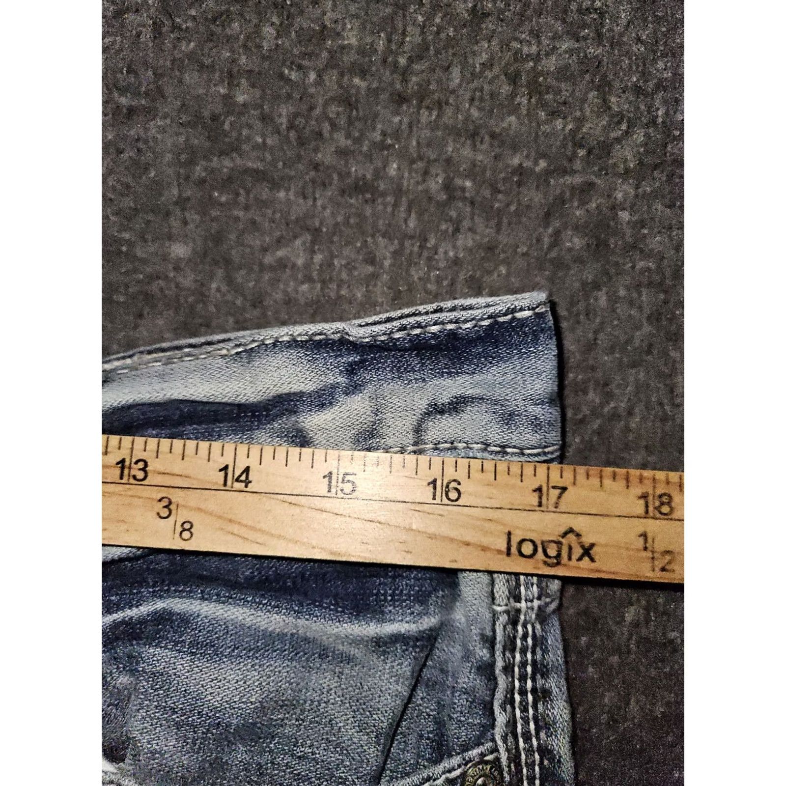Vintage BKE Tyler Bootcut Jeans Men's 34x31 Mid Blue Embroidered Preppy Logo Cowboy Rock 90s Mens Regular Size US 34 / EU 50 - 3 Thumbnail