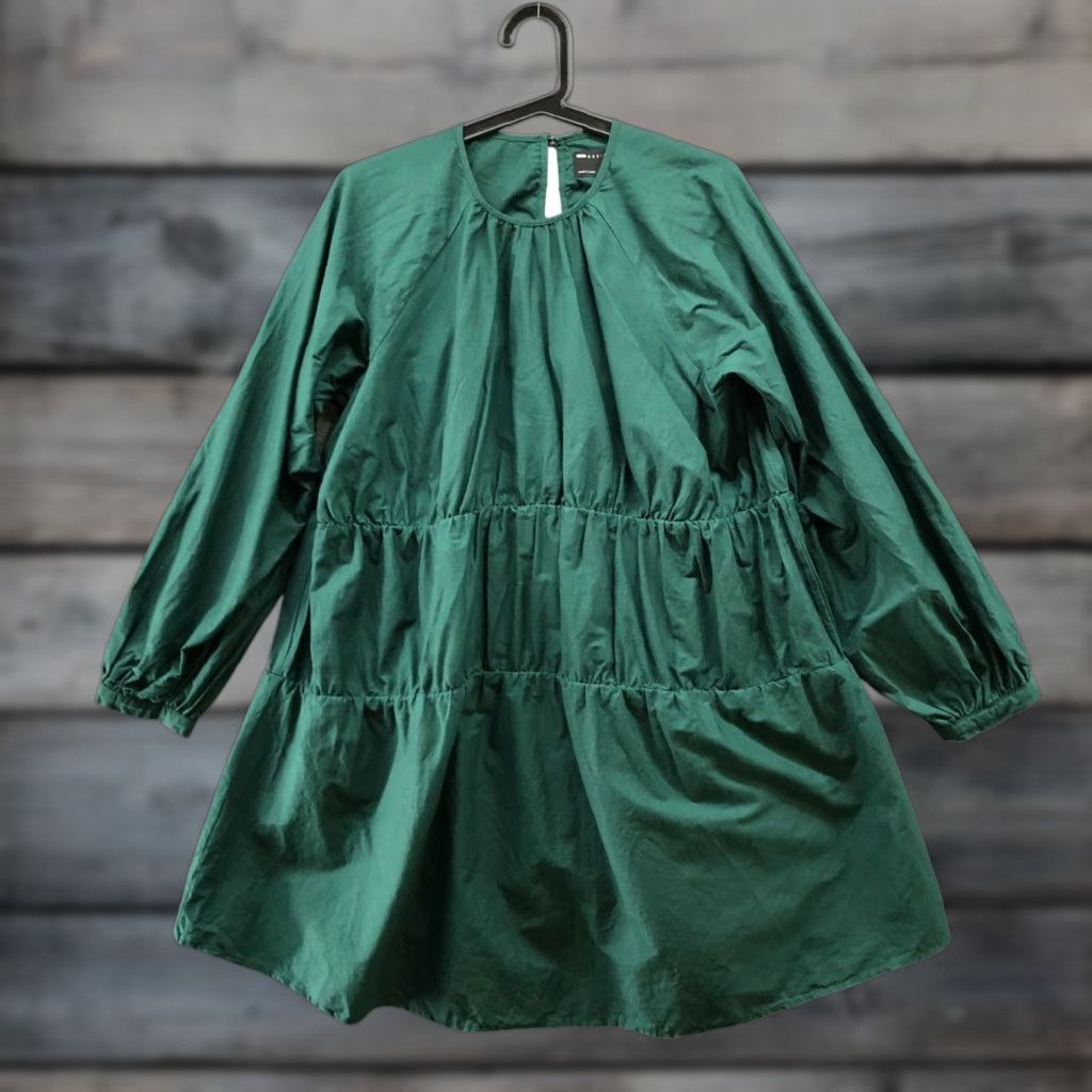 Asos ASOS Bohemian Mini Dress Womens 4 Forest Green Long Sleeve Balloon Cocktail Casual Size S / US 4 / IT 40 - 1 Thumbnail