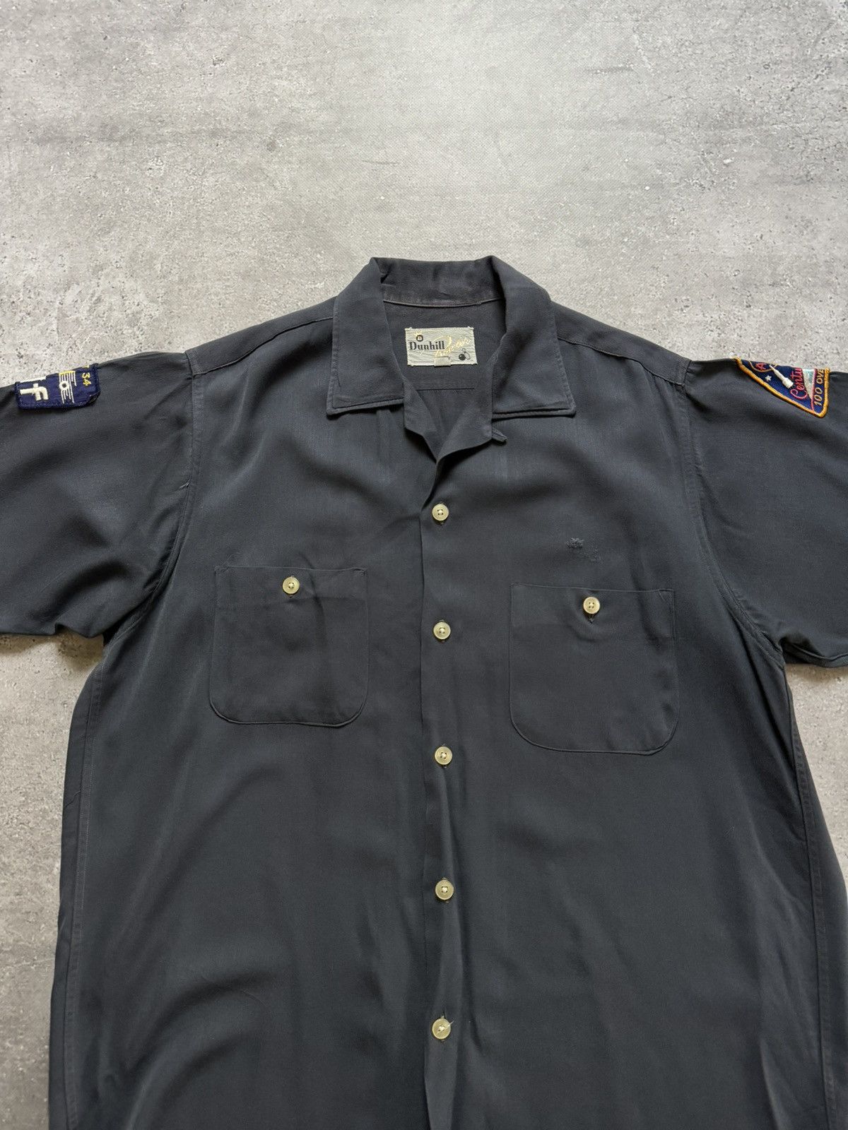 Alfred Dunhill × Vintage 1950s Dunhill Bowler Rayon Buttons Shirt Size US M / EU 48-50 / 2 - 4 Thumbnail