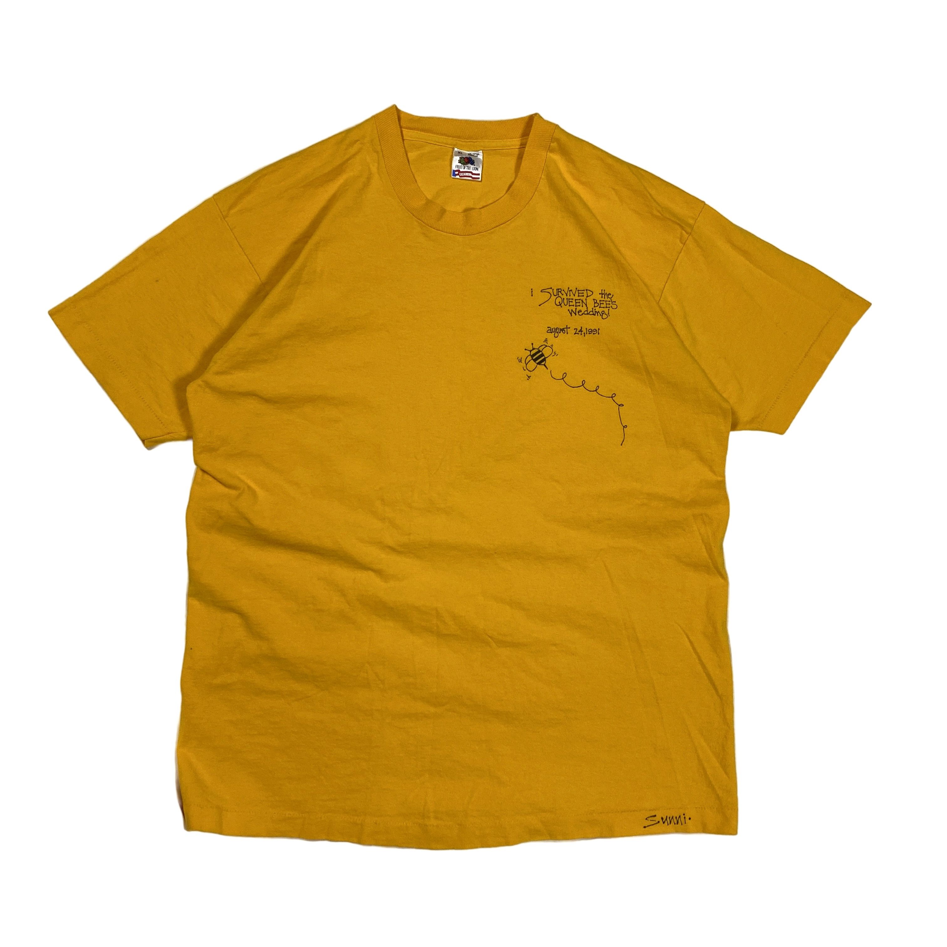 Vintage 1991 Vintage Single Stitch Tee Fruit of the Loom XL Yellow Size US XL / EU 56 / 4 - 1 Thumbnail