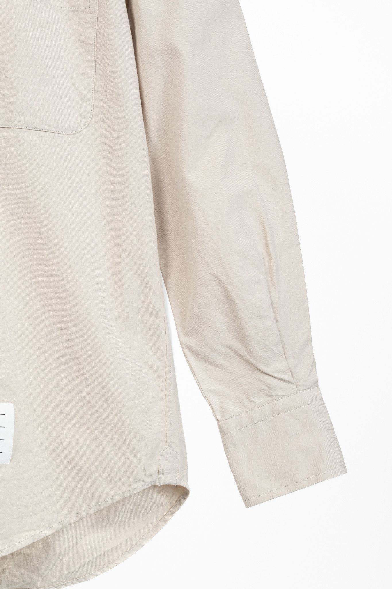 Thom Browne Thom Browne AW/23 Beige Cotton Flannel Back-Stripe Shirt Size US S / EU 44-46 / 1 - 6 Thumbnail