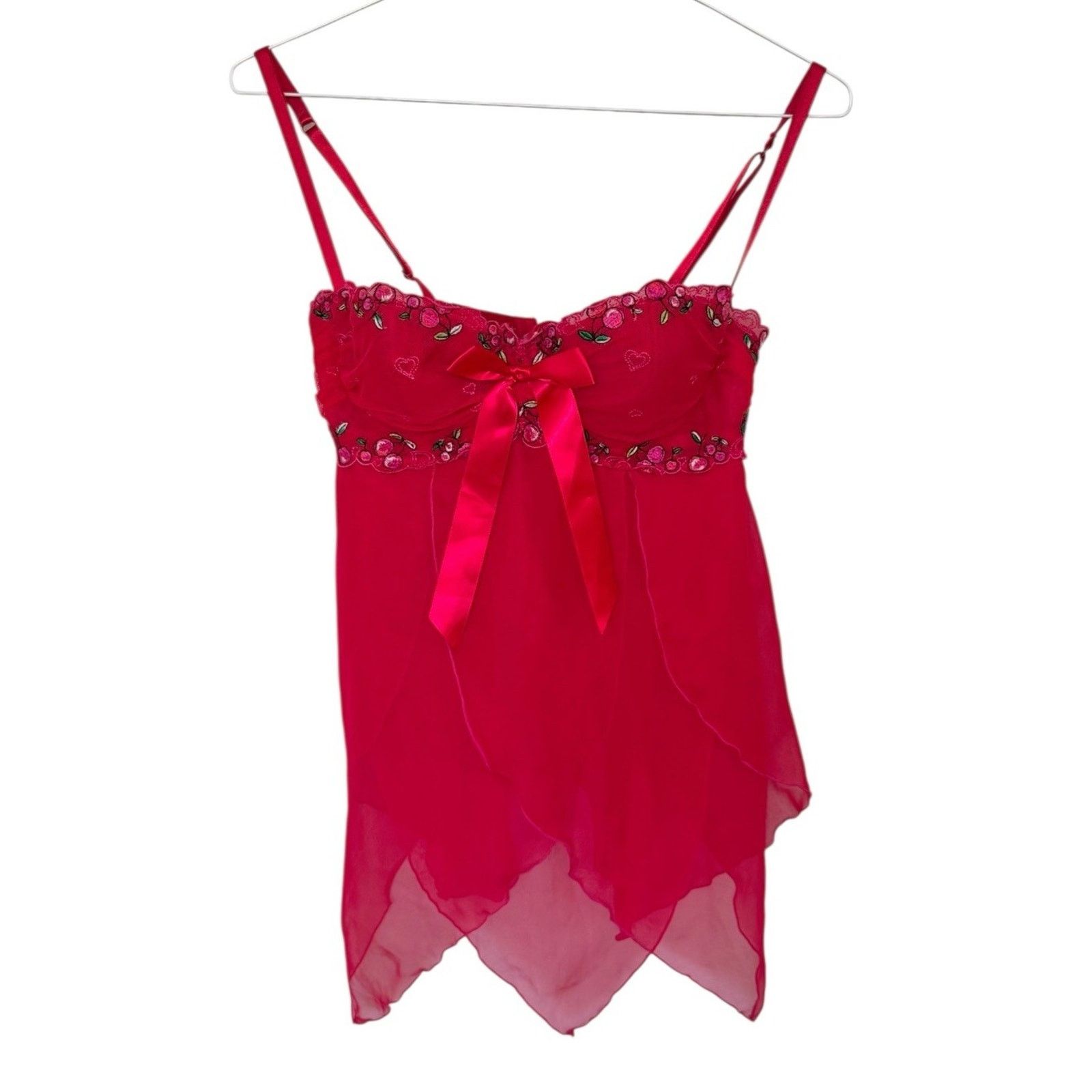 Victoria's Secret Vintage Y2K VICTORIA’S SECRET Cherry Embroidered Cami 34B Size ONE SIZE - 2 Thumbnail