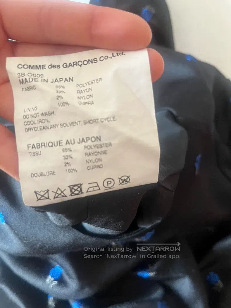 Comme des Garcons Comme Des Garcons Satin Blue Rose Embroidered Dress Size S / US 4 / IT 40 - 6 Thumbnail