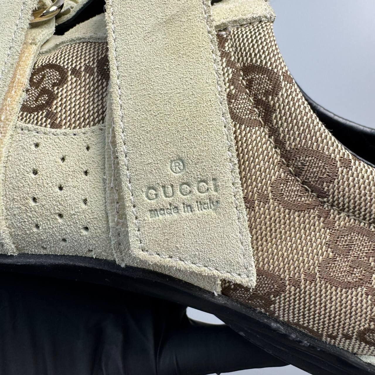 Gucci Gucci GG Canvas Sneakers Beige Suede Shoes Womens Size EU 36 Size US 6 / IT 36 - 11 Thumbnail