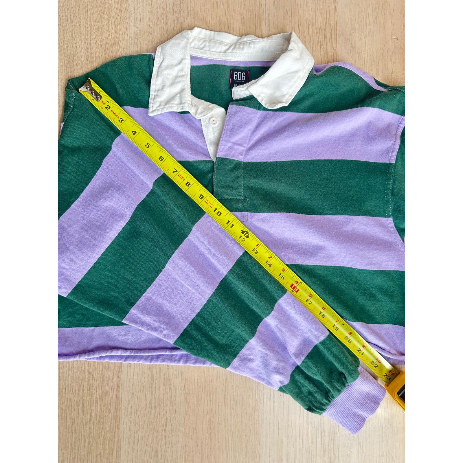 Bdg BDG Women's Purple and Green Striped Rugby Shirt - Size M Size M / US 6-8 / IT 42-44 - 6 Thumbnail