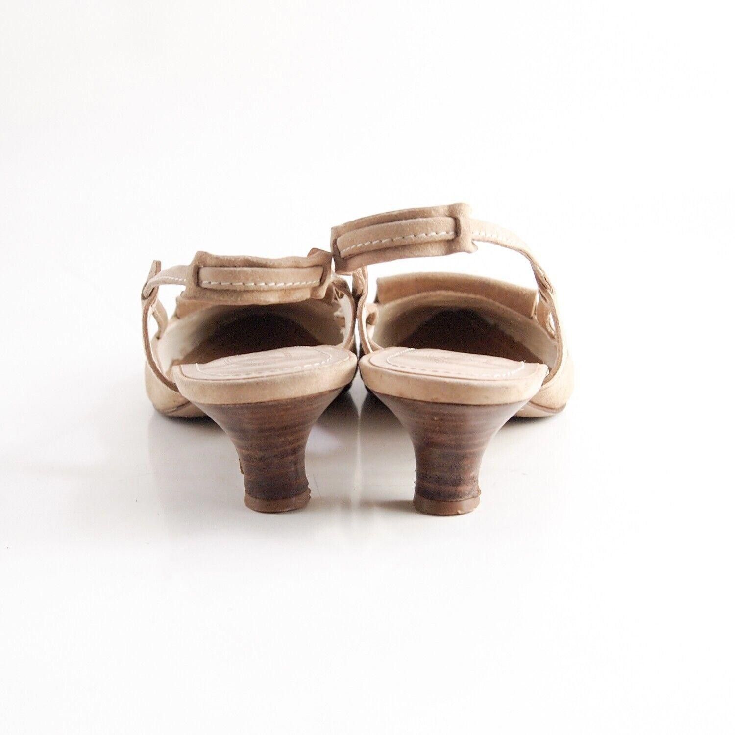 Tod's TODs Slingback Sandal Pointy Toe Mid Heel Tan US 7.5 EU 37.5 Size US 7.5 / IT 37.5 - 3 Thumbnail