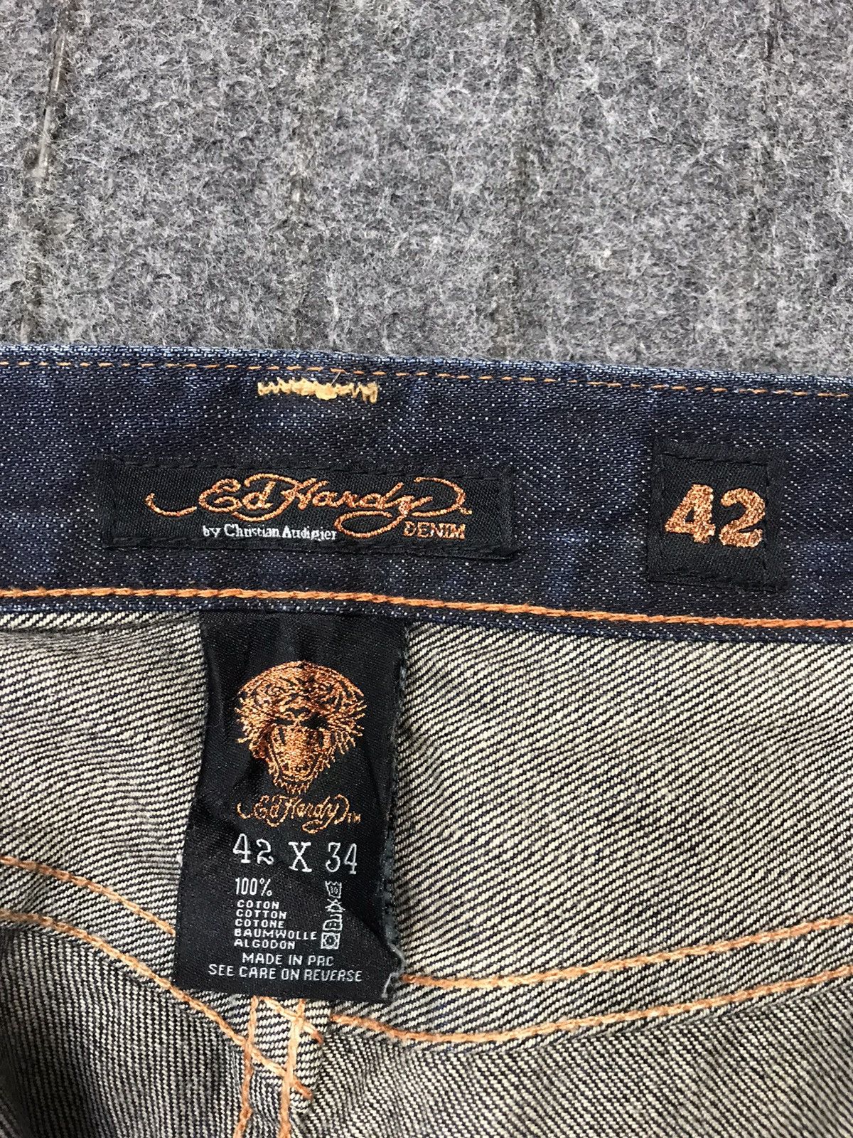 Christian Audigier Ed Hardy Denim by Christian Audigier Baggy Straight Cut Size US 41 - 9 Thumbnail