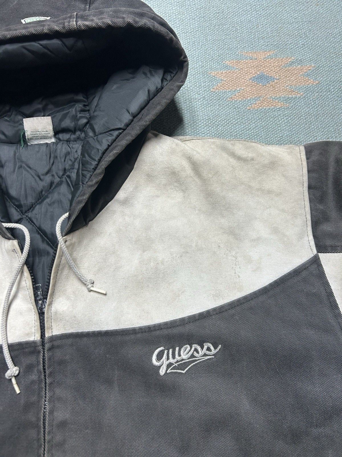 Vintage Vintage guess hooded work jacket canvas Carhartt quilted XL Size US XL / EU 56 / 4 - 10 Thumbnail