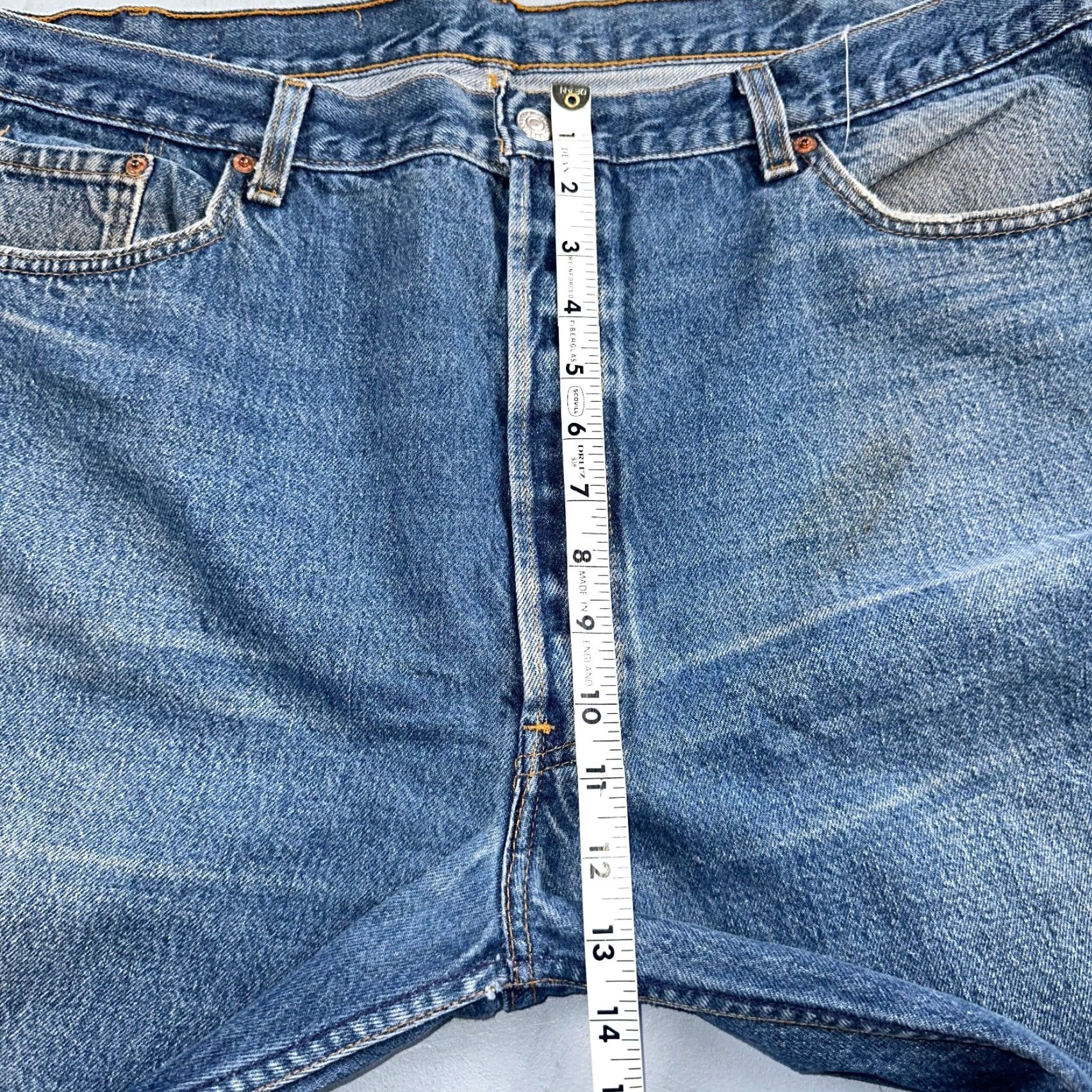 Levi's VINTAGE Levi's 501 Jeans Men's Straight Leg 44x32 Blue 90s USA Classic Denim Mid Rise Size US 44 / EU 60 - 7 Thumbnail