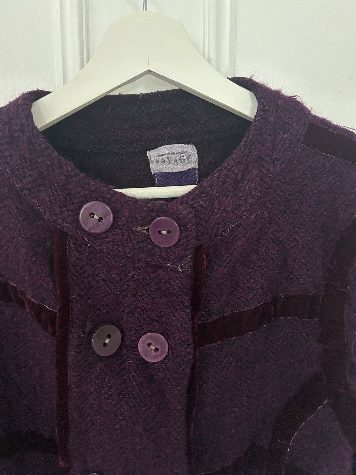 Voyage Vintage Voyage Plum Cropped Jacket (90s) Size S / US 4 / IT 40 - 4 Thumbnail